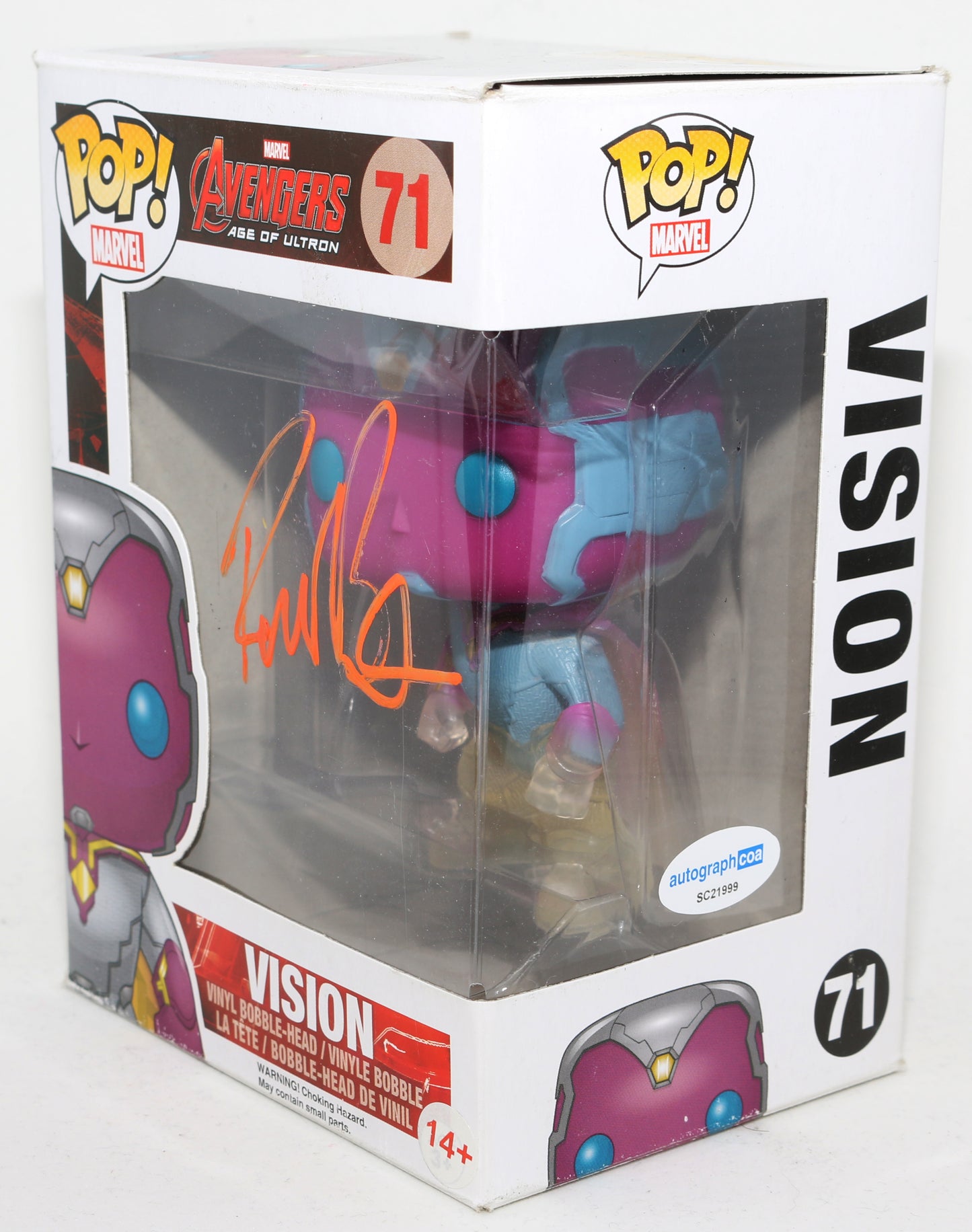 
                  
                    Paul Bettany as Vision in Avengers: Age of Ultron (COA) Signed Funko POP! #71
                  
                