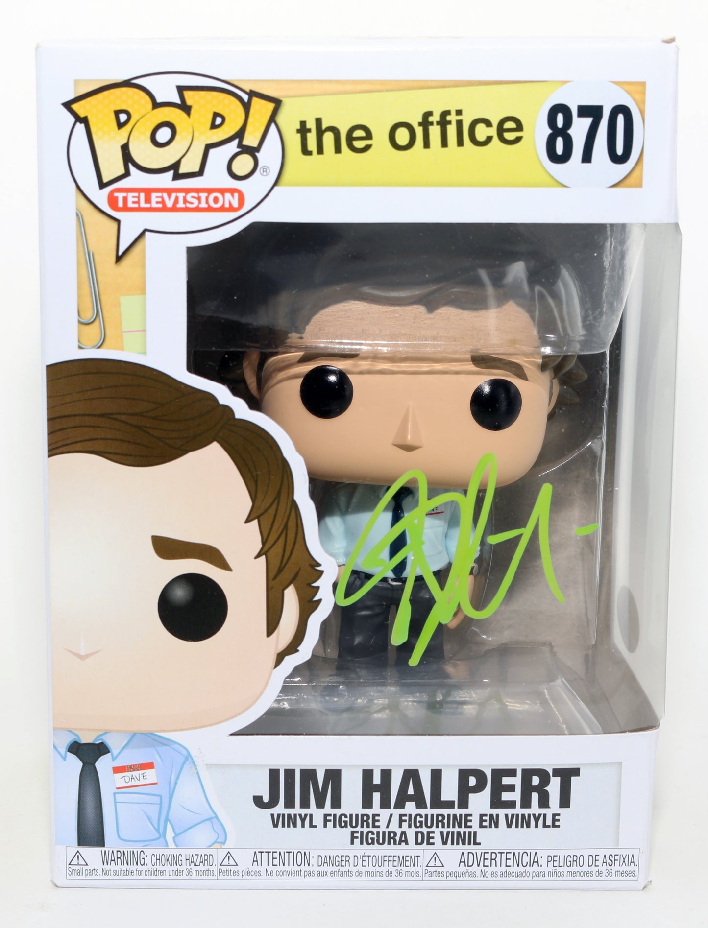 
                  
                    John Krasinski as Jim Halpert in The Office (JSA) Signed Funko POP! #870
                  
                