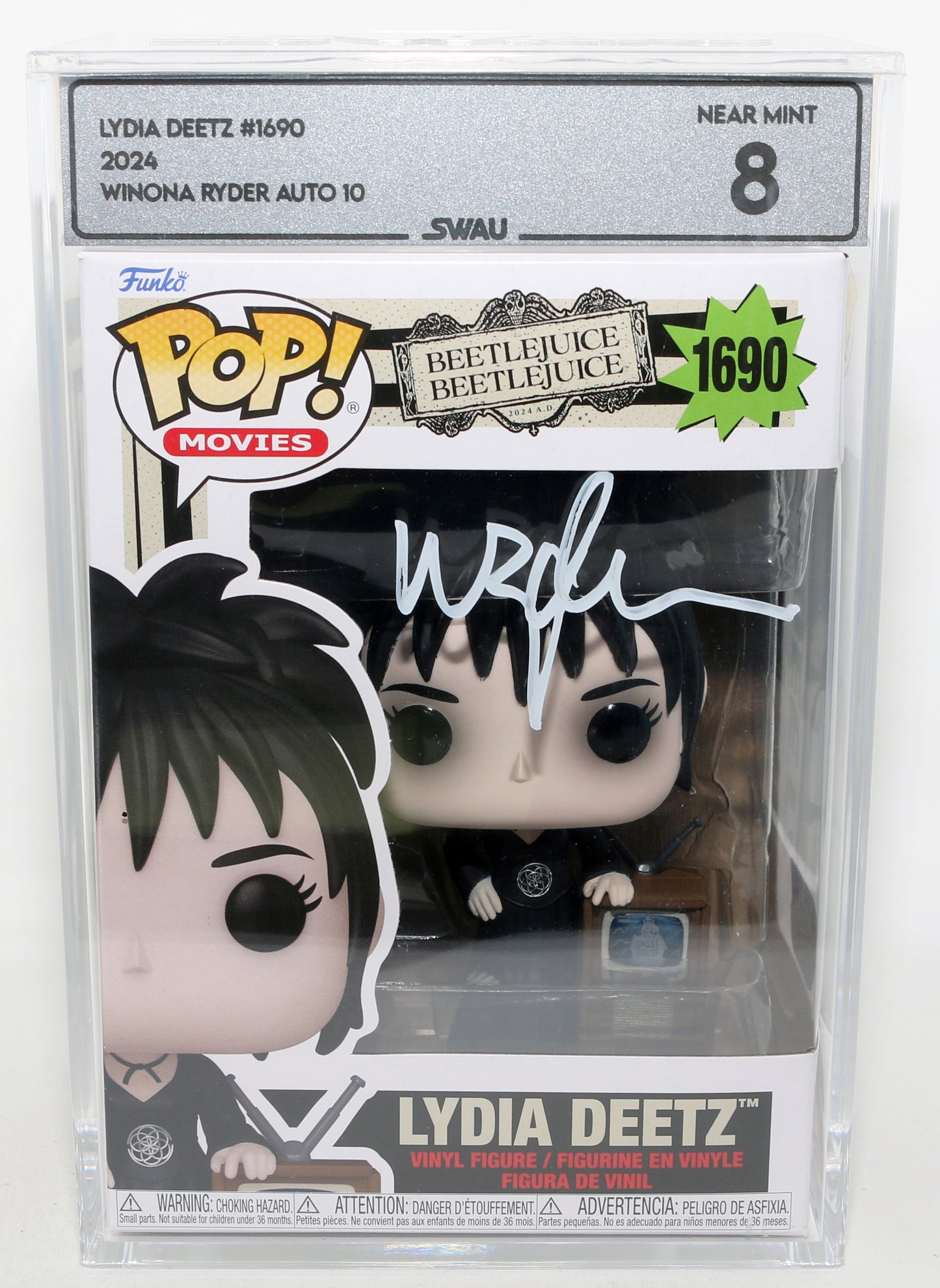 
                  
                    Winona Ryder as Lydia Deetz in Beetlejuice Beetlejuice (SWAU Encapsulated Grade 8 / Auto 10) Signed Funko POP! #1690
                  
                