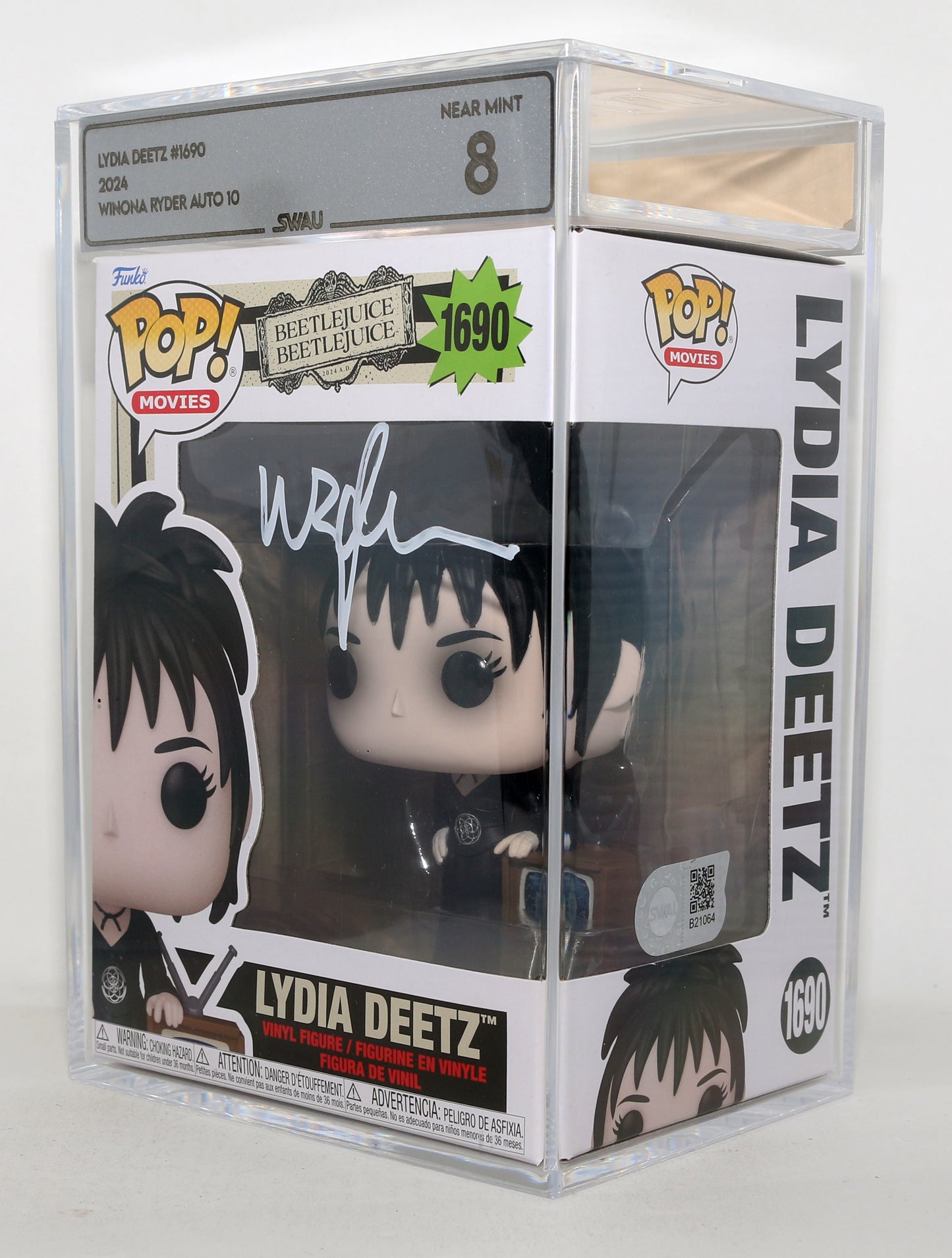 
                  
                    Winona Ryder as Lydia Deetz in Beetlejuice Beetlejuice (SWAU Encapsulated Grade 8 / Auto 10) Signed Funko POP! #1690
                  
                