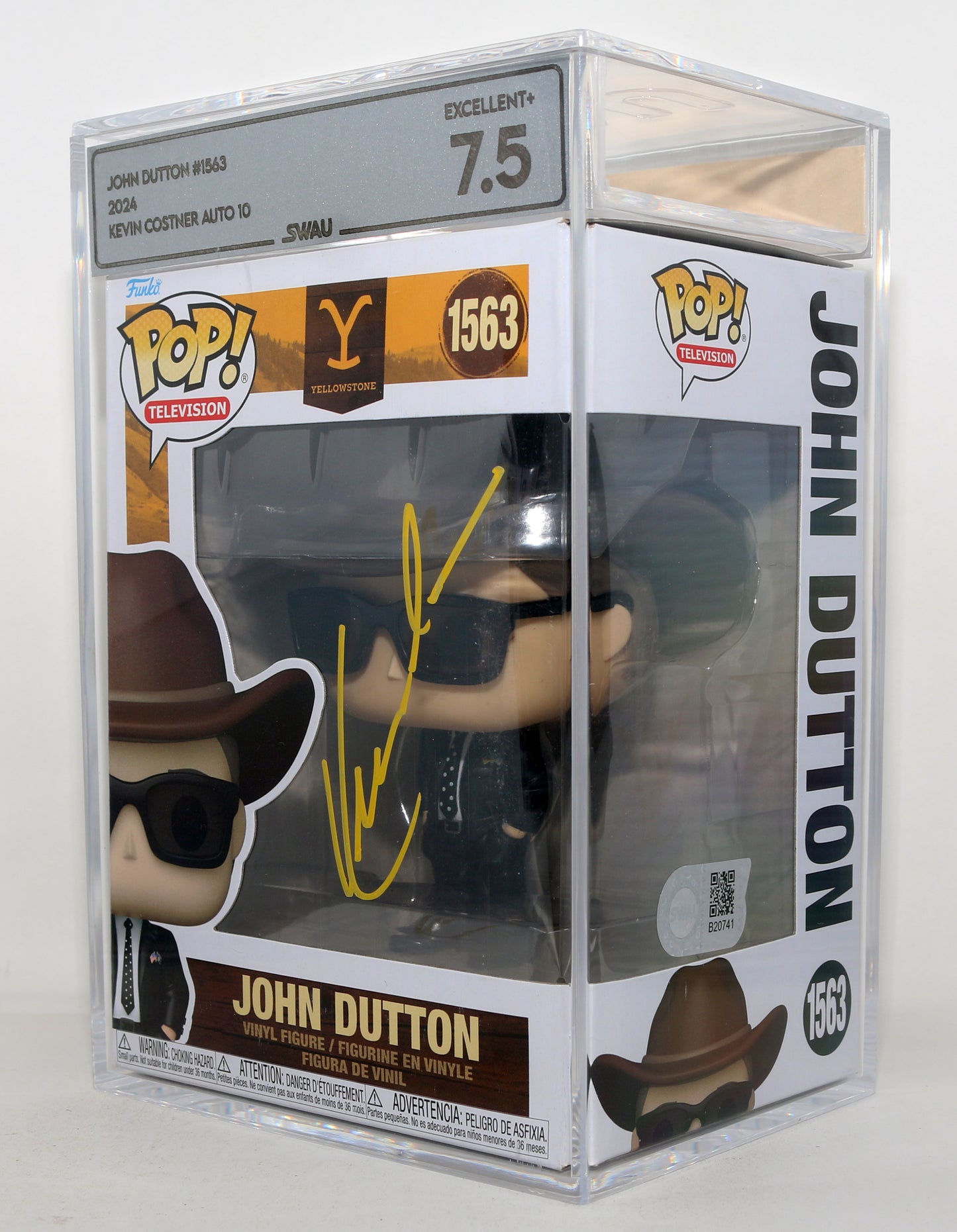 
                  
                    Kevin Costner as John Dutton in Yellowstone (SWAU Encapsulated Grade 7.5 / Auto 10) Signed Funko POP! #1363
                  
                