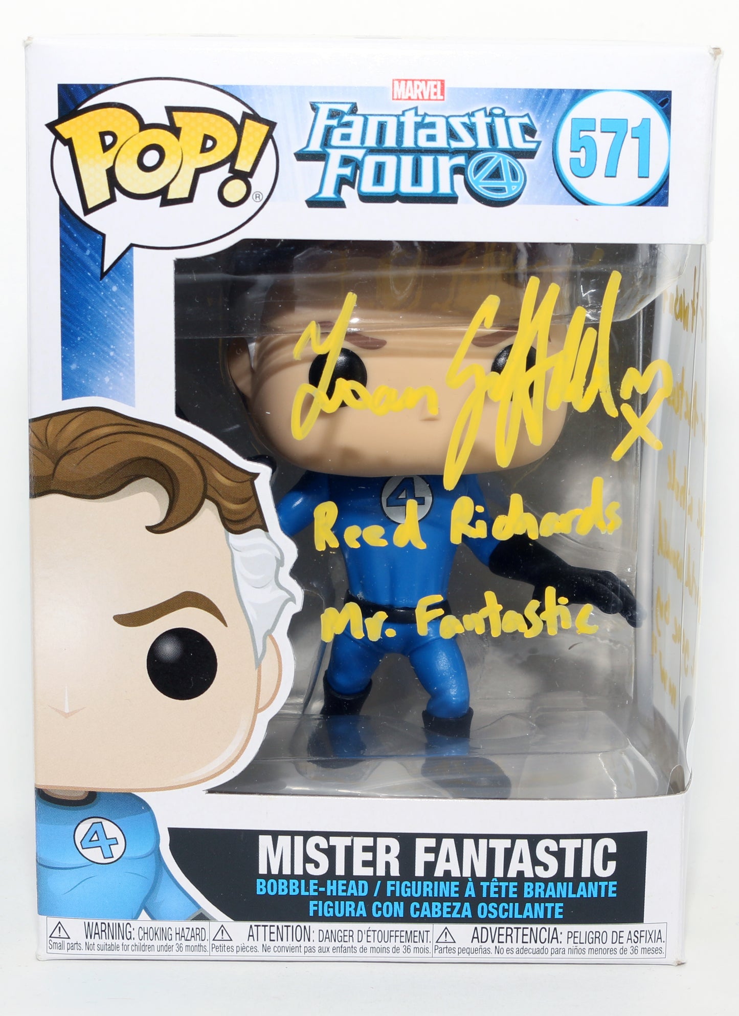 
                  
                    Ioan Gruffudd as Reed Richards / Mr. Fantastic in Fantastic Four (JSA) Signed Funko POP! #571 with Character Name & Quote
                  
                