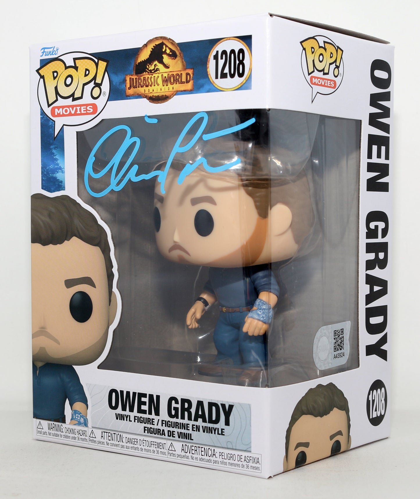 
                  
                    Chris Pratt as Owen Grady in Jurassic World Dominion (SWAU) Signed Funko POP! #1208
                  
                