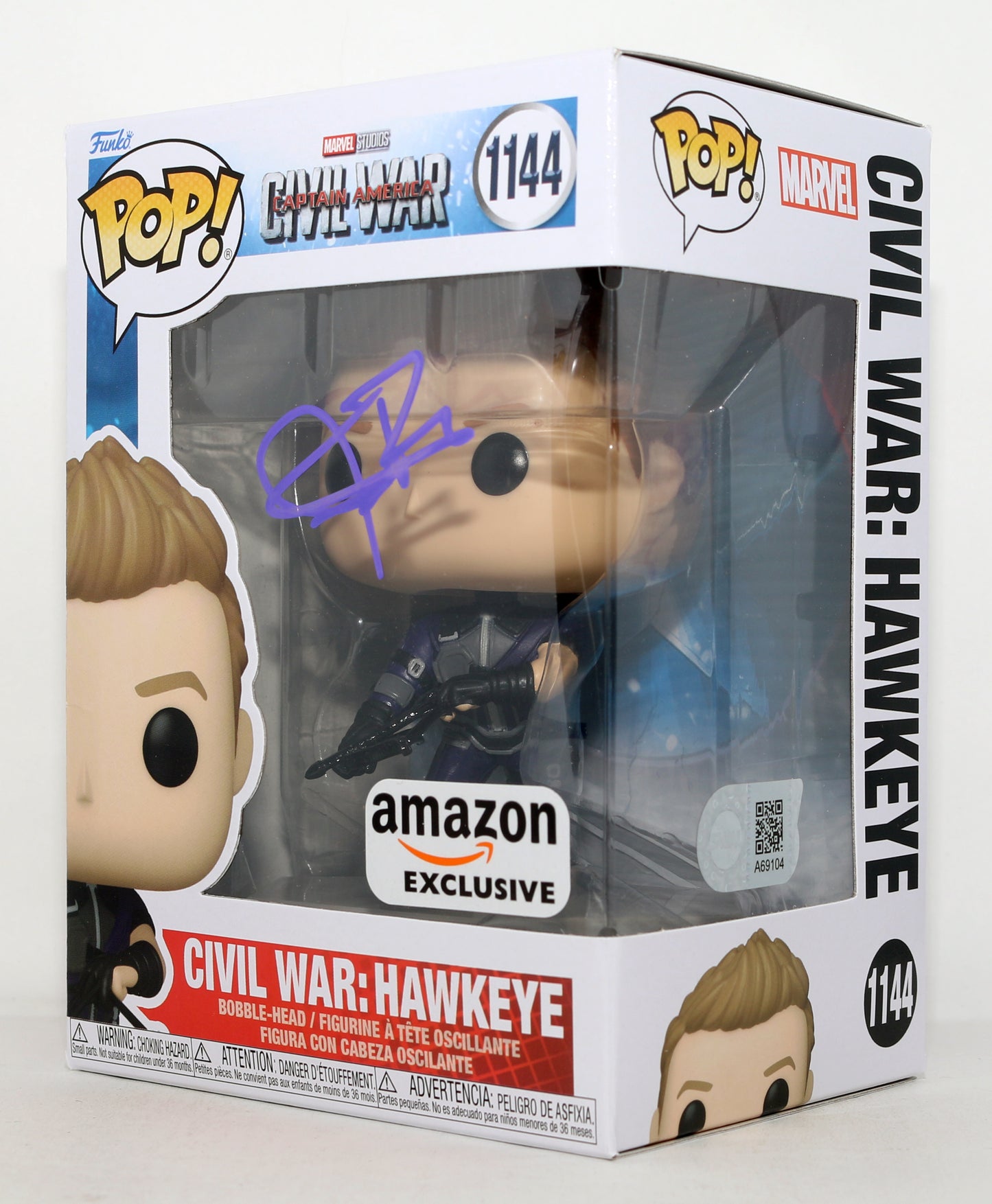 
                  
                    Jeremy Renner as Hawkeye in Captain America: Civil War Amazon Exclusive (SWAU) Signed Funko POP! #1144
                  
                