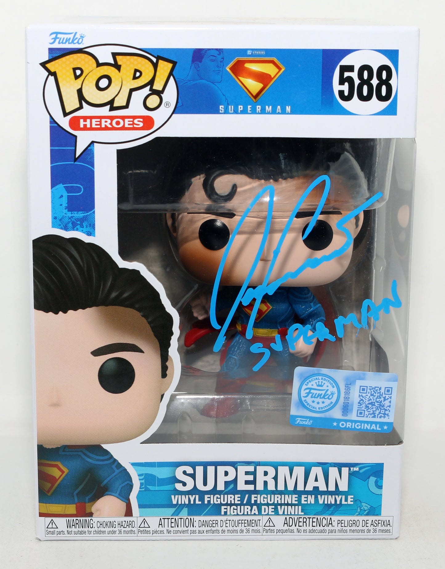 
                  
                    David Corenswet as Superman in James Gunn's Superman Special Edition (SWAU) Signed Funko POP! #588 with Character Name
                  
                