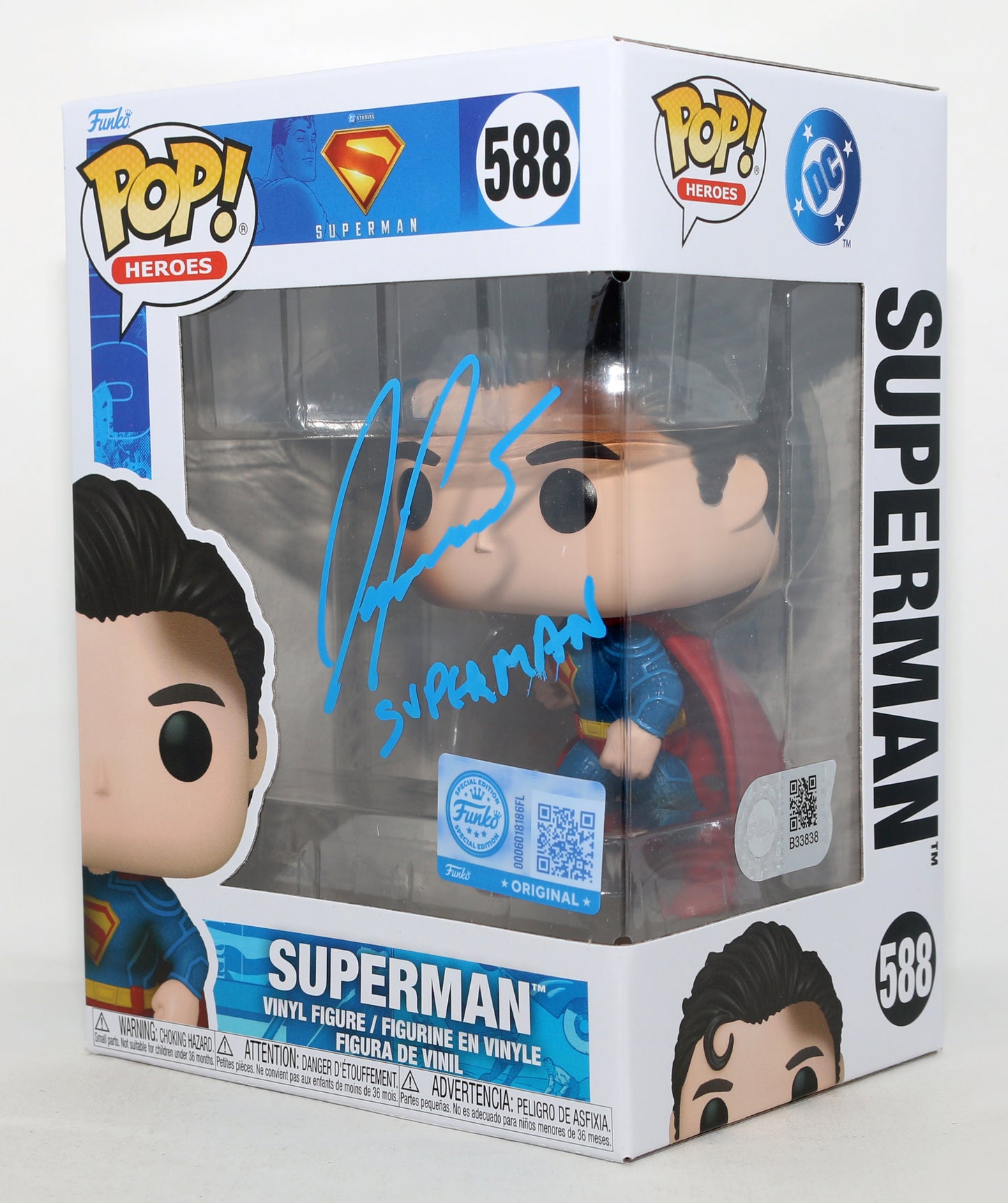
                  
                    David Corenswet as Superman in James Gunn's Superman Special Edition (SWAU) Signed Funko POP! #588 with Character Name
                  
                