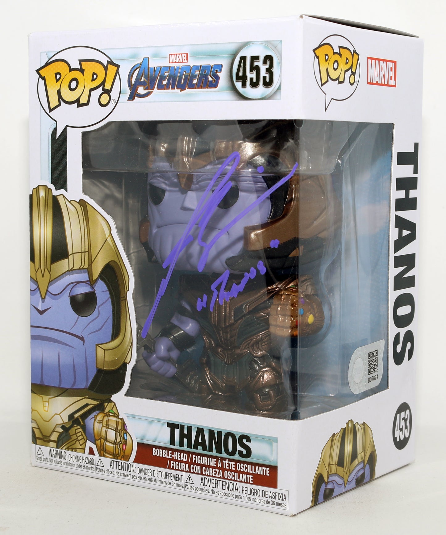 
                  
                    Josh Brolin as Thanos in Avengers: Endgame (SWAU) Signed Funko POP! #453 with Characer Name
                  
                