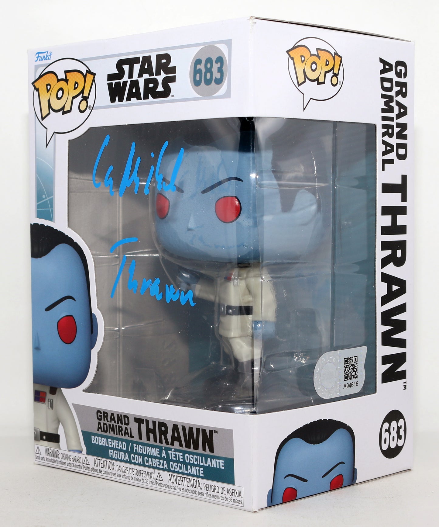 
                  
                    Lars Mikkelsen as Grand Admiral Thrawn in Star Wars: Ahsoka (SWAU) Signed Funko POP! #683 with Character Name
                  
                