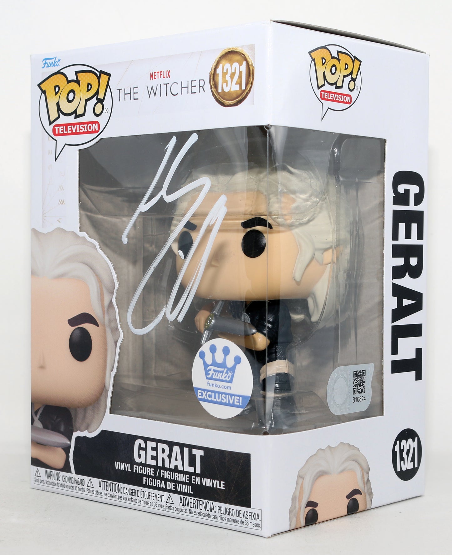 
                  
                    Henry Cavill as Geralt of Rivia in The Witcher Funko Store Exclusive (SWAU) Signed Funko POP! #1321
                  
                