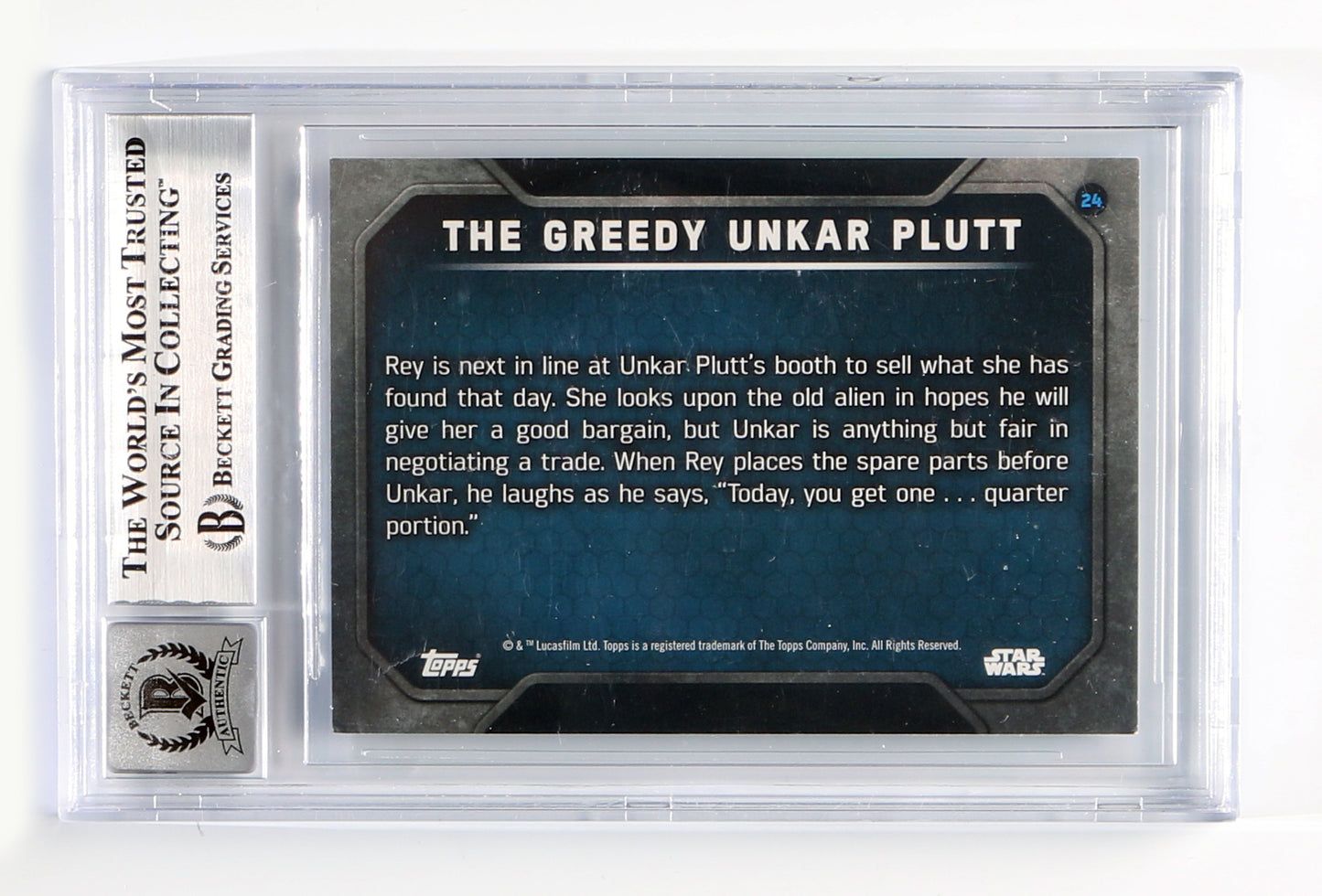 
                  
                    J.J. Abrams Director of Star Wars: The Force Awakens (Beckett Encapsulated Auto 10) Signed 2016 Topps Trading Card #24
                  
                