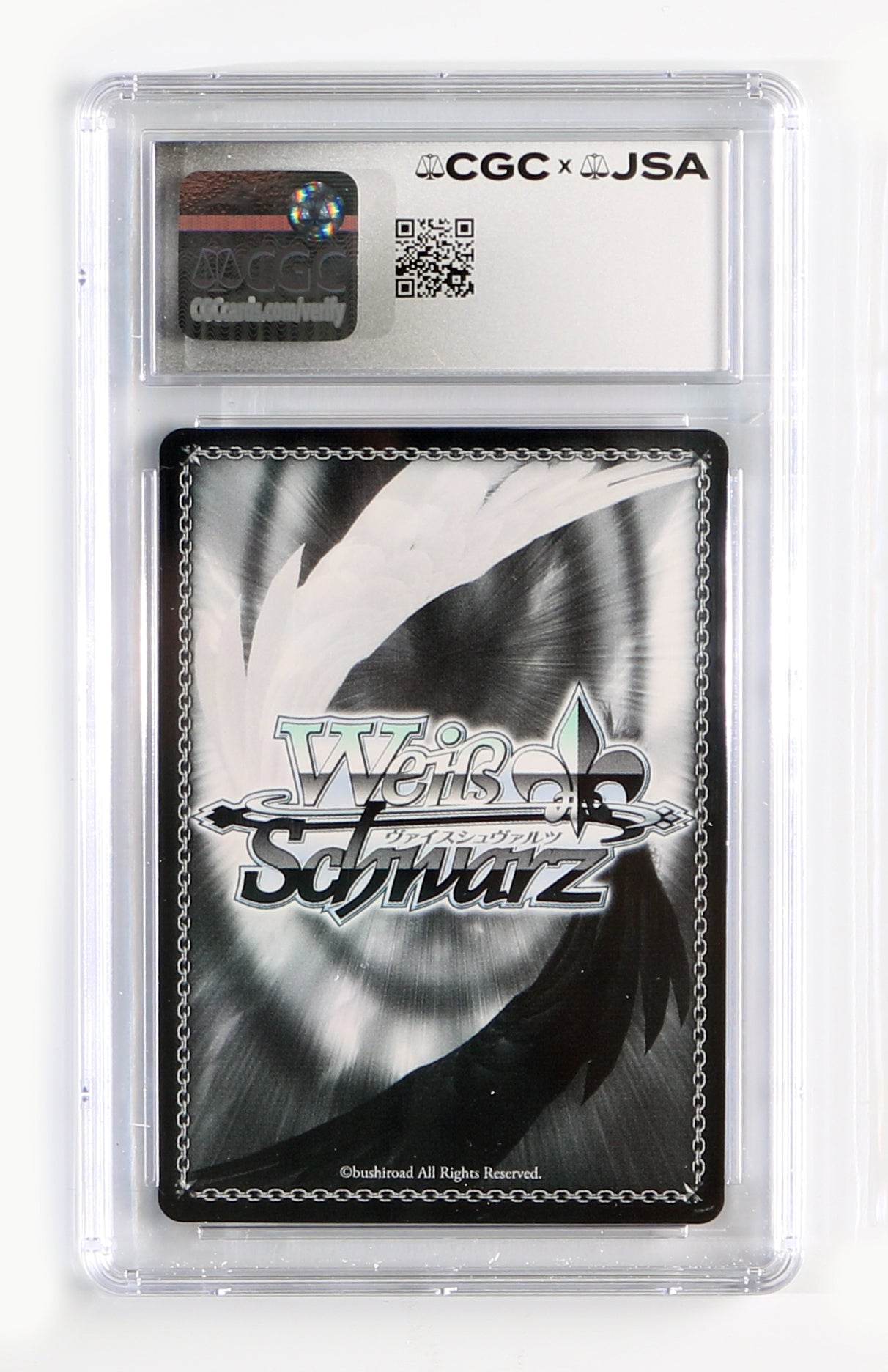 
                  
                    Kari Wahlgren as Saber Alter in Fate (CGC / JSA Encapsulated) Signed Weiss Schwarz Trading Card S77-E050S with Charater Name
                  
                