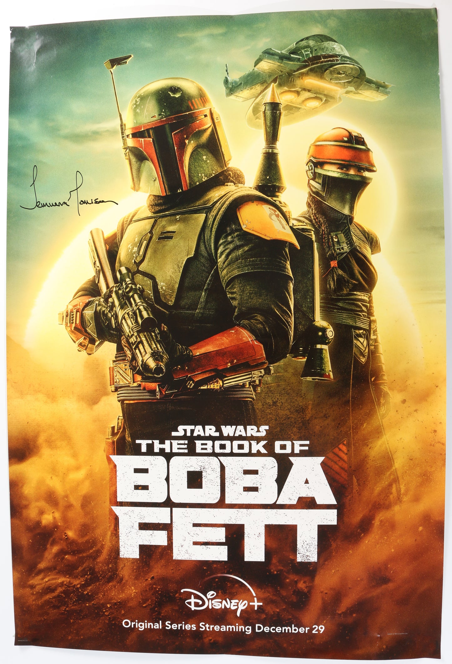 
                  
                    Temuera Morrison as Boba Fett in Star Wars: The Book of Boba Fett (SWAU) Signed 36x40 Poster
                  
                