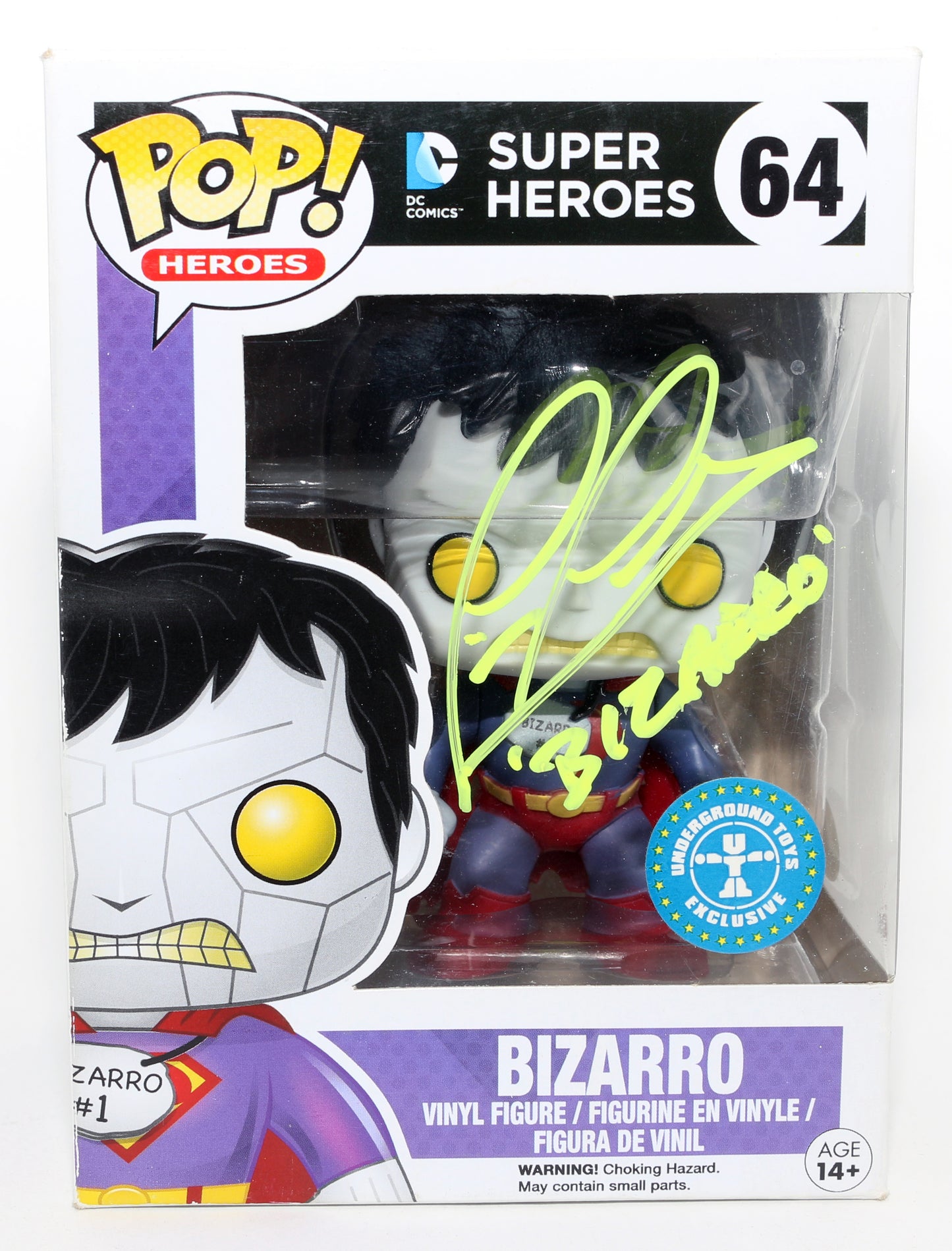 
                  
                    Tim Daly as Bizarro in Superman: The Animated Series Underground Toys Exclusive (JSA) Signed Funko POP! #64 with Character Name
                  
                