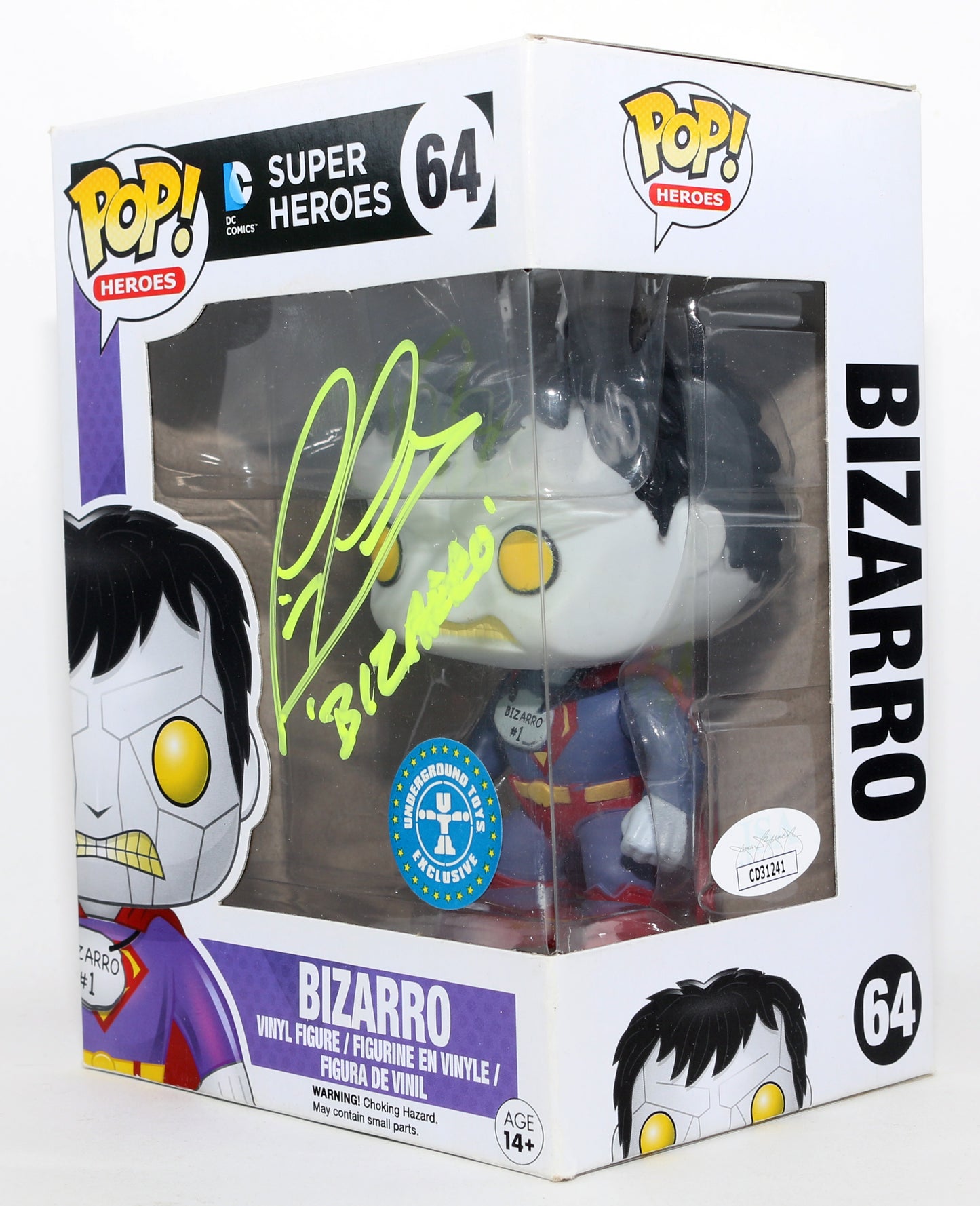 
                  
                    Tim Daly as Bizarro in Superman: The Animated Series Underground Toys Exclusive (JSA) Signed Funko POP! #64 with Character Name
                  
                