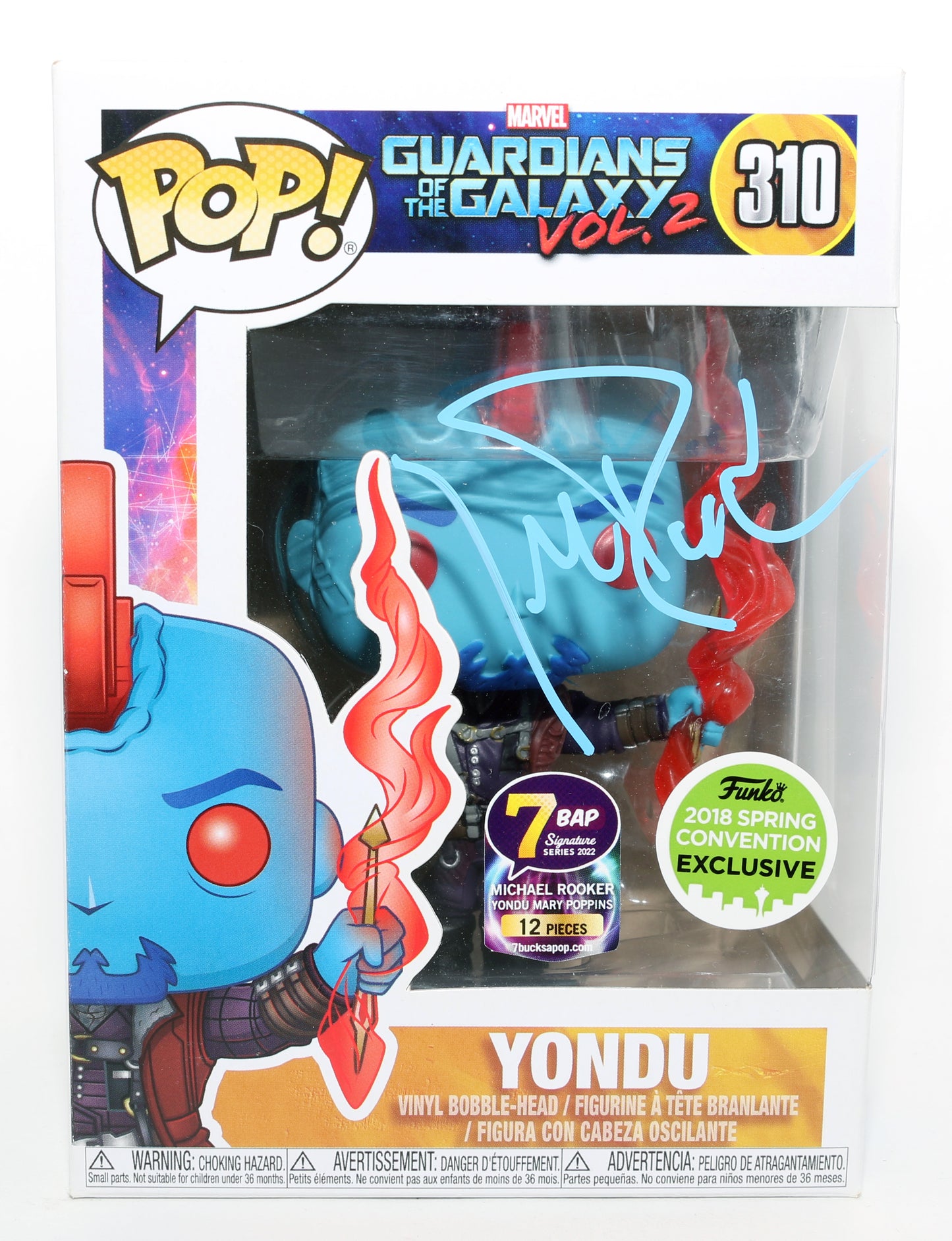 
                  
                    Michael Rooker as Yondu in Guardians of the Galaxy Vol. 2 2018 Spring Convention Exclusive 7BAP Exclusive (JSA) Signed Funko POP! #310
                  
                