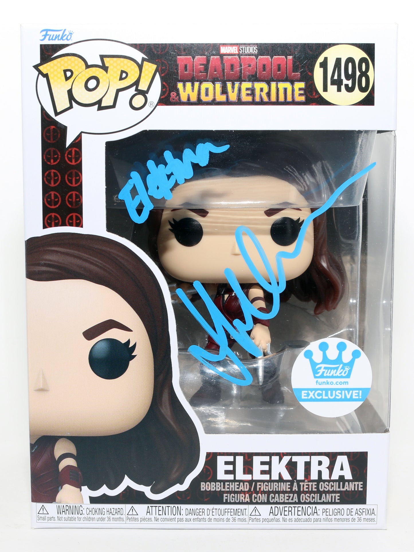 
                  
                    Jennifer Garner as Elektra Natchios in Deadpool & Wolverine Funko Store Exclusive Signed Funko POP! #1498 with Character Name
                  
                