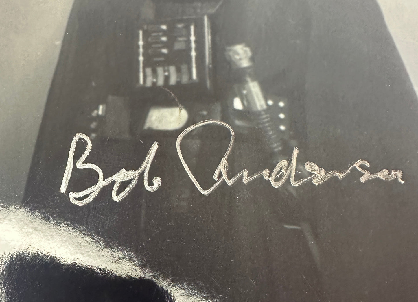 
                  
                    Bob Anderson as Darth Vader Behind the Scenes in Star Wars: The Empire Strikes Back Signed 8x10 Photo
                  
                