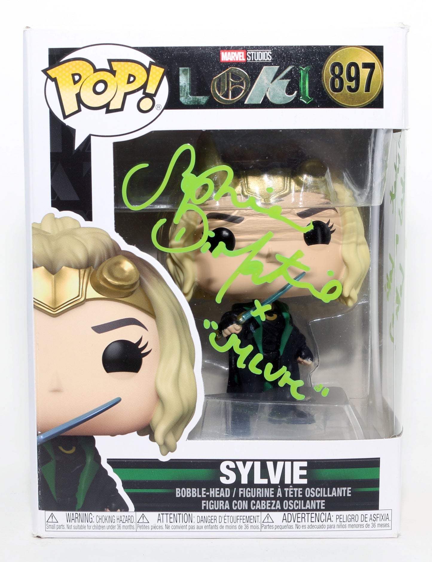 
                  
                    Sophia Di Martino as Sylvie in Loki Signed Funko POP! #897 with Character Name & Quote
                  
                