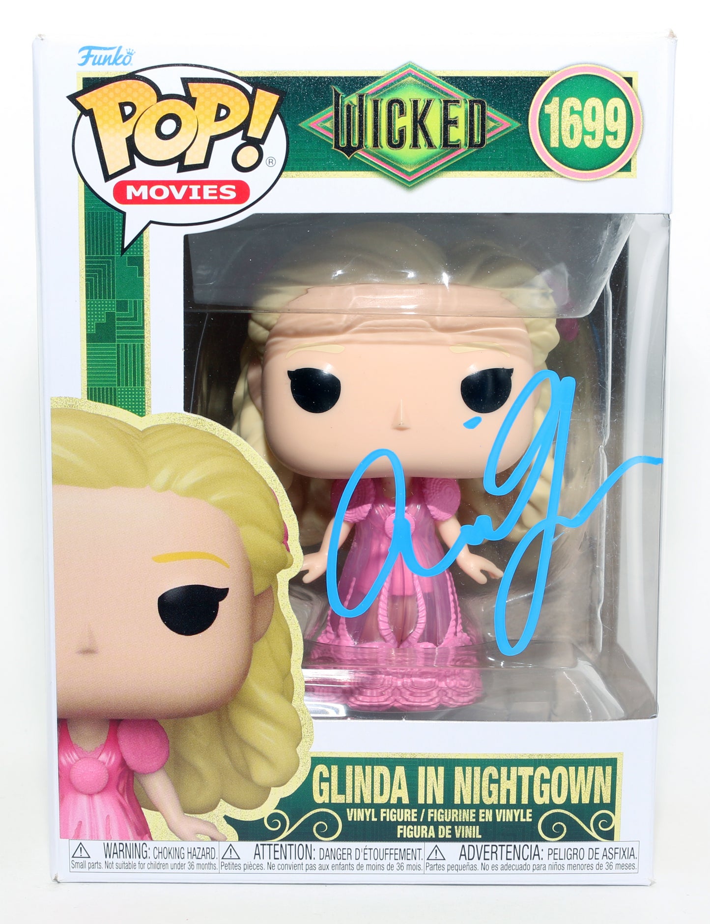 
                  
                    Ariana Grande as Glinda in Nightgown in Wicked Signed Funko POP! #1699
                  
                