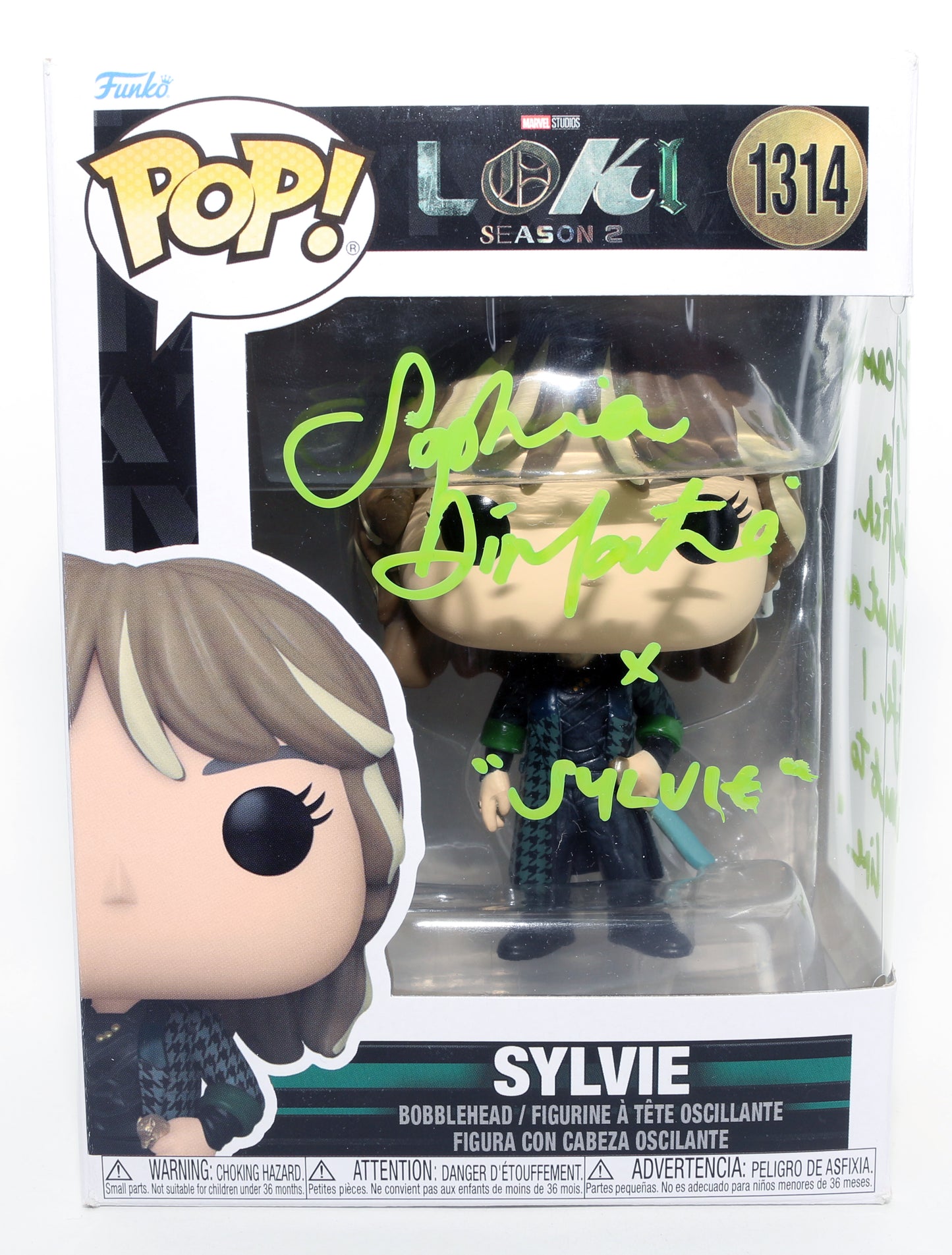 
                  
                    Sophia Di Martino as Sylvie in Loki Season 2 Signed Funko POP! #1314 with Character Name & Quote
                  
                