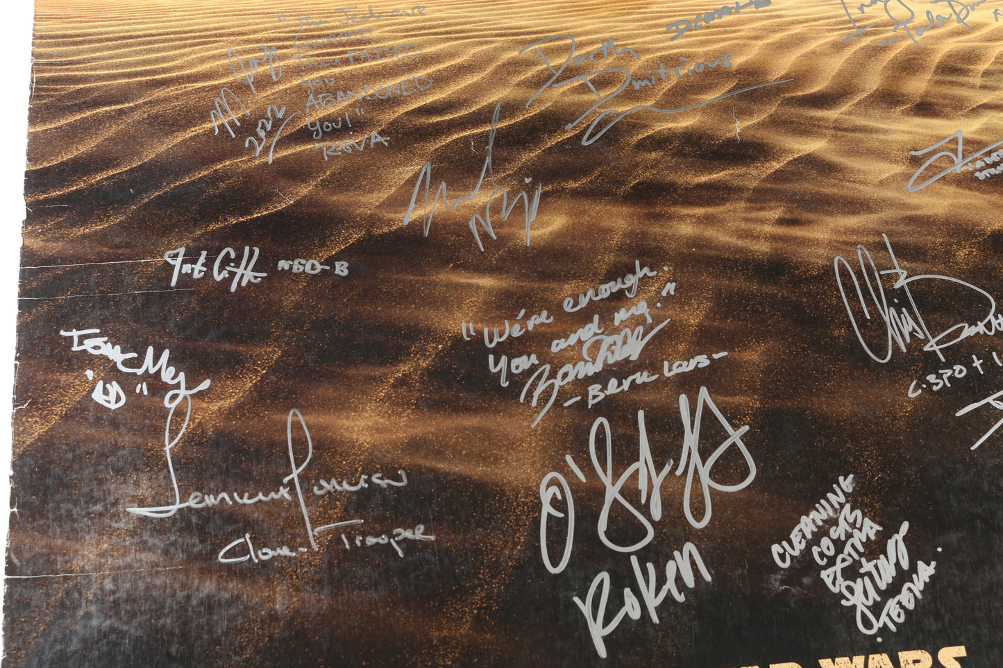 
                  
                    Star Wars: Obi-Wan Kenobi (JSA) 27x40 Poster Cast Signed by Ewan McGregor, Hayden Christensen, Vivien Lyra Blair, Bonnie Piesse, Tom O'Connell, Dmitrious Bistrevsky, Moses Ingram, Zach Braff, Rupert Friend, & Others with Character Names & Quotes
                  
                