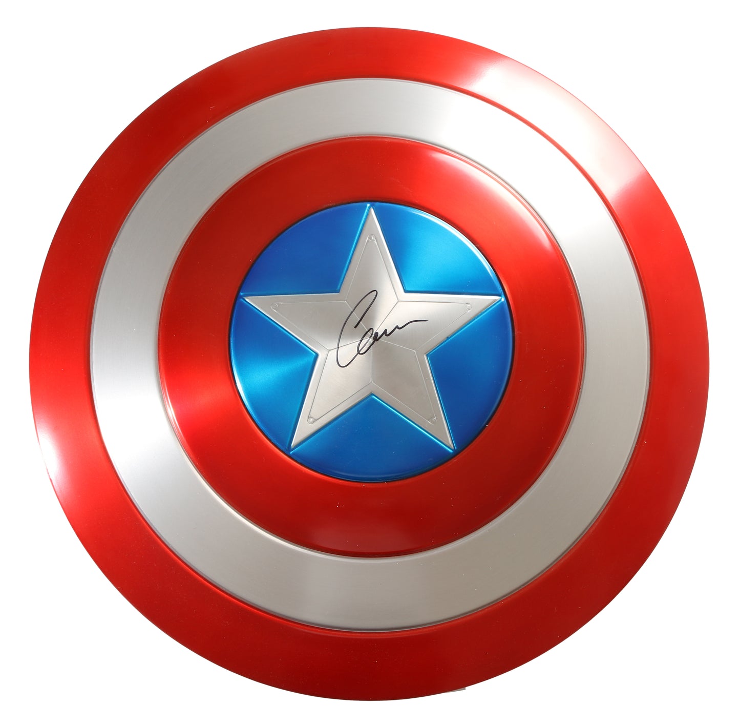 
                  
                    Captain America's Metal Prop Replica Shield (SWAU) Signed by Chris Evans
                  
                