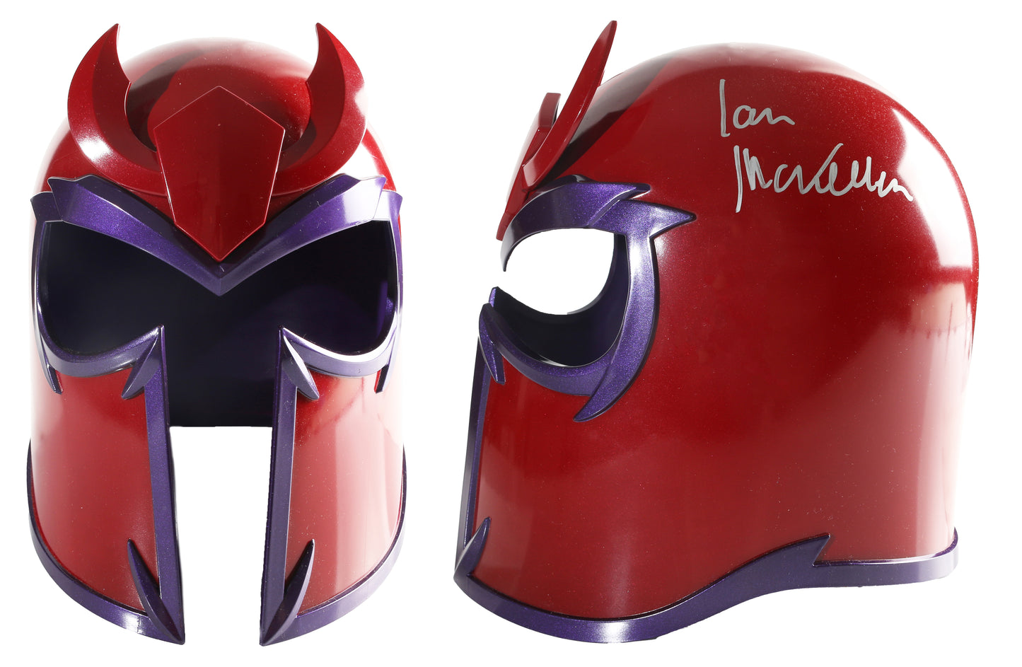 
                  
                    Ian McKellen as Magneto in X-Men (Beckett Witnessed) Signed Hasbro Legends Series Prop Replica Helmet
                  
                
