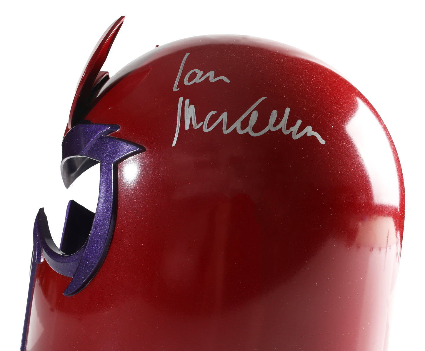 
                  
                    Ian McKellen as Magneto in X-Men (Beckett Witnessed) Signed Hasbro Legends Series Prop Replica Helmet
                  
                