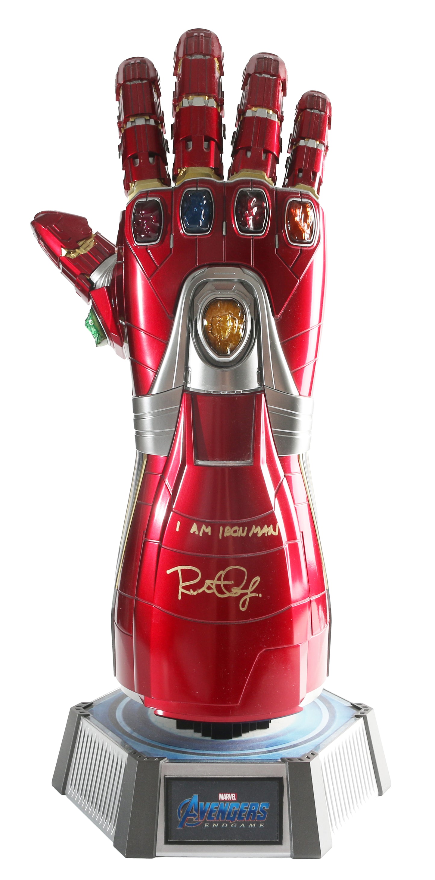 
                  
                    Robert Downey Jr. as Tony Stark / Iron Man in Avengers: Endgame Signed Hot Toys 1:1 Life Size Prop Replica Nano Gauntlet with Character Name Quote
                  
                