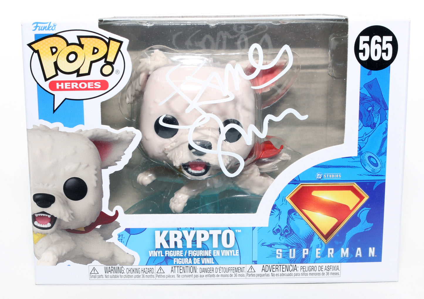 
                  
                    James Gunn Director of Superman Krypto Signed Funko POP! #565
                  
                