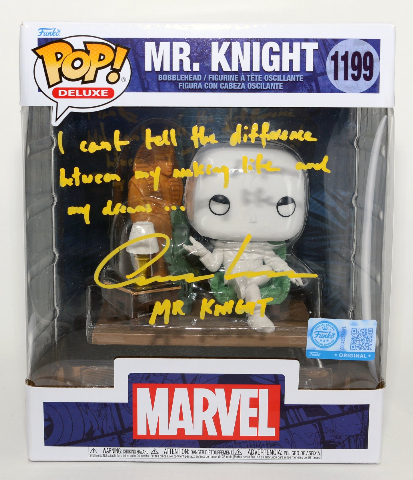 
                  
                    Oscar Isaac as Mr. Knight / Moon Knight in Moon Knight Special Edition Signed Funko POP! #1048 with Character Name & Quote
                  
                