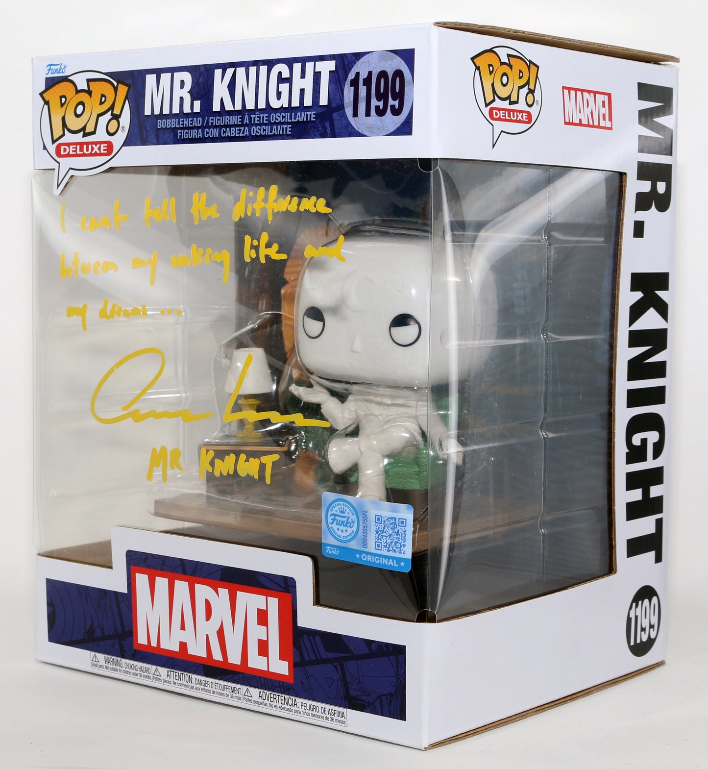 
                  
                    Oscar Isaac as Mr. Knight / Moon Knight in Moon Knight Special Edition Signed Funko POP! #1048 with Character Name & Quote
                  
                