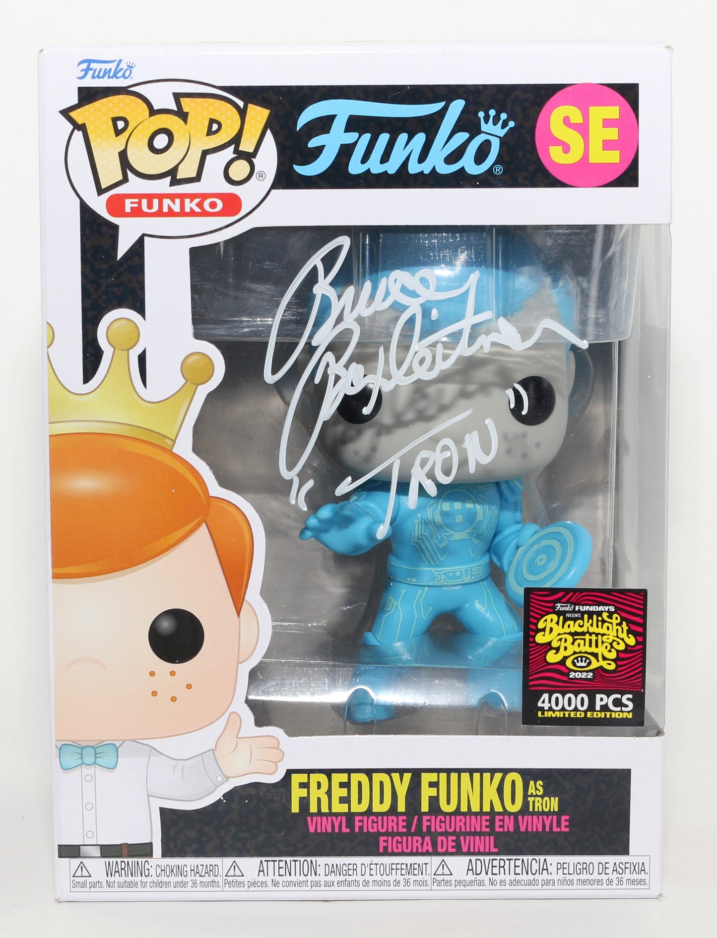 
                  
                    Bruce Boxleitner Freddy Funko as Tron Blacklight Battle Limited to 4000 Pieces (JSA) Signed Funko POP! #SE with Character Name
                  
                