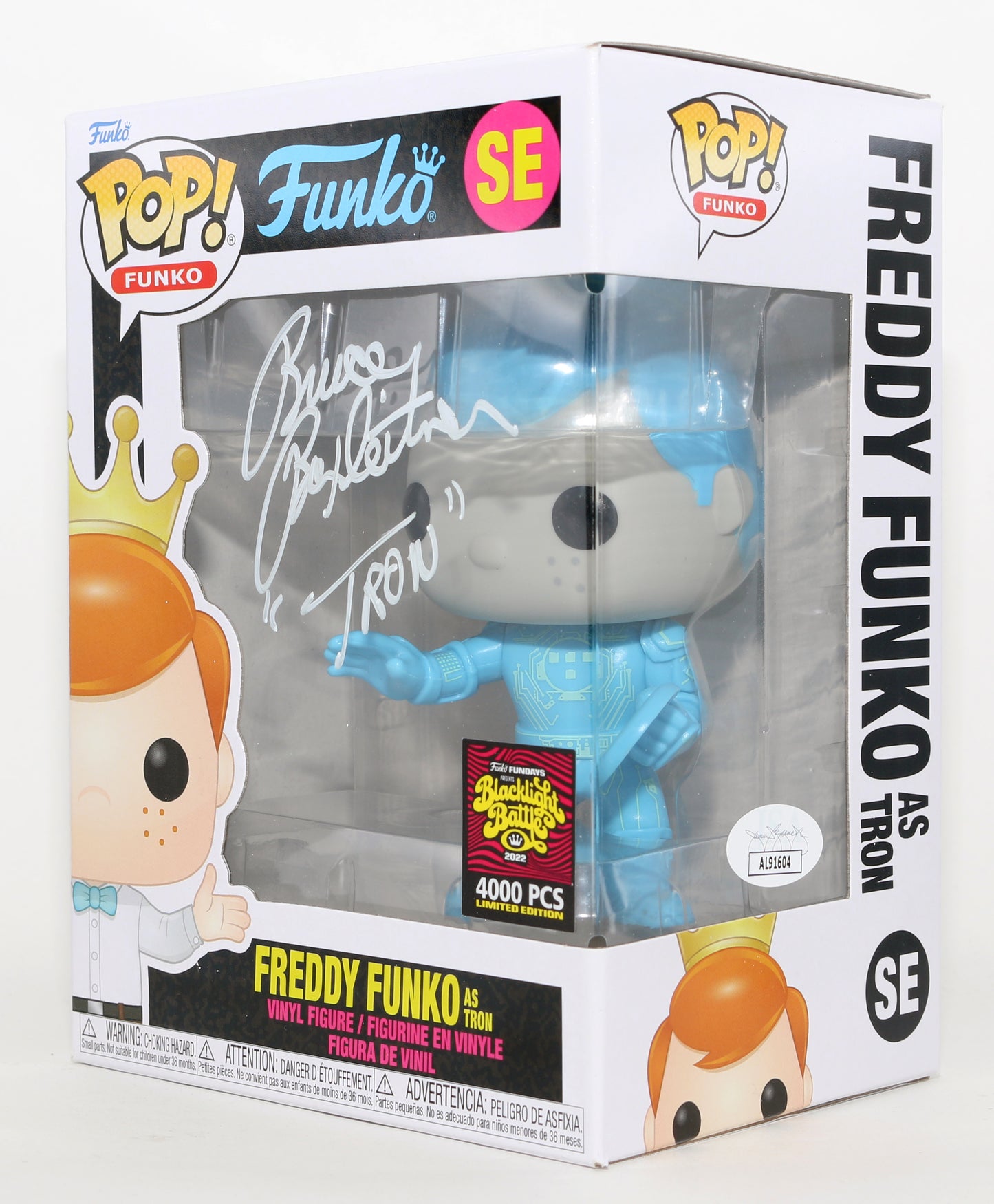
                  
                    Bruce Boxleitner Freddy Funko as Tron Blacklight Battle Limited to 4000 Pieces (JSA) Signed Funko POP! #SE with Character Name
                  
                