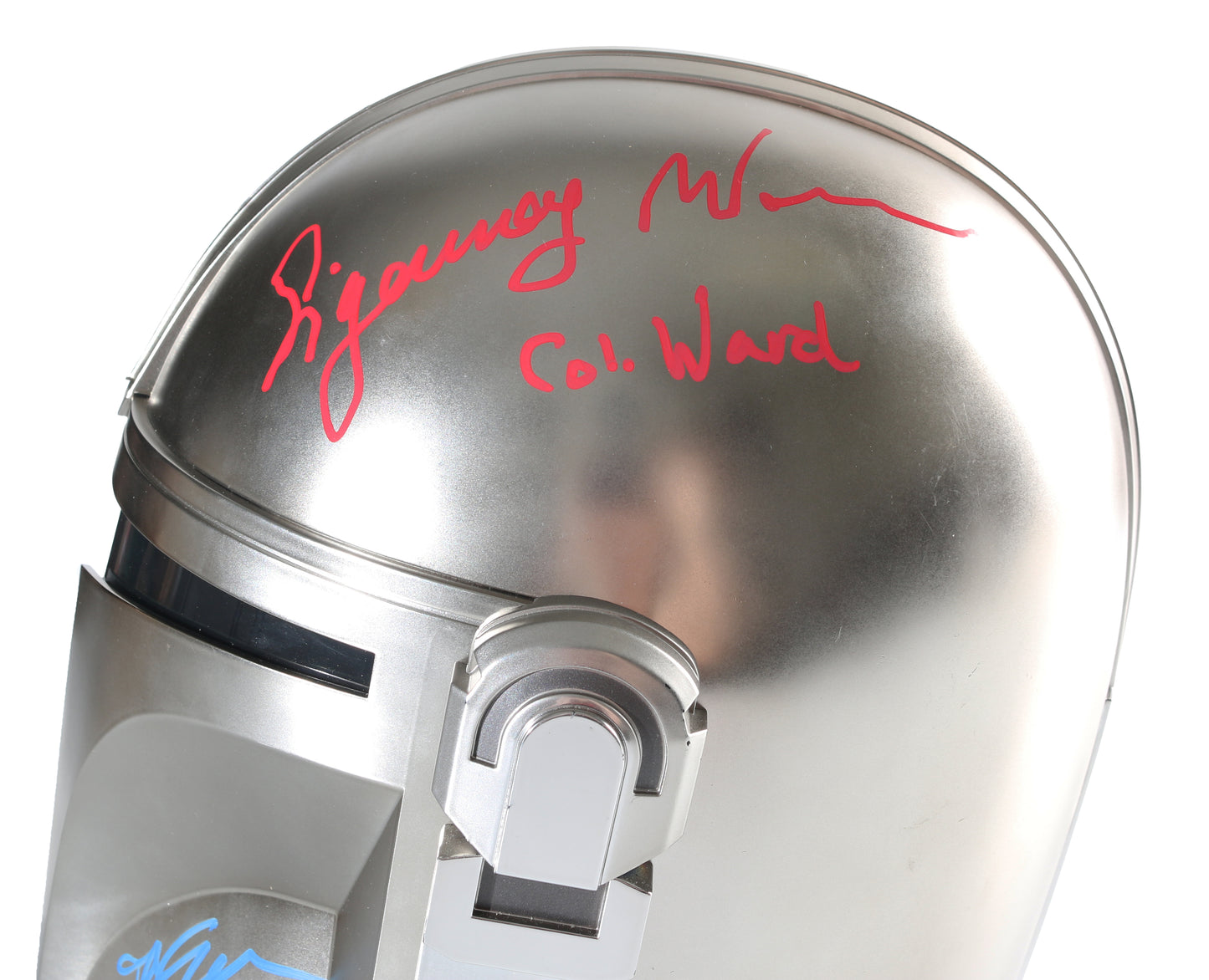 
                  
                    Pedro Pascal as Din Djarin / The Mandalorian, Sigourney Weaver as Ward, & Jon Favreau Director of Star Wars: The Mandalorian and Grogu Signed Hasbro Black Series Prop Replica Helmet with Character Name
                  
                