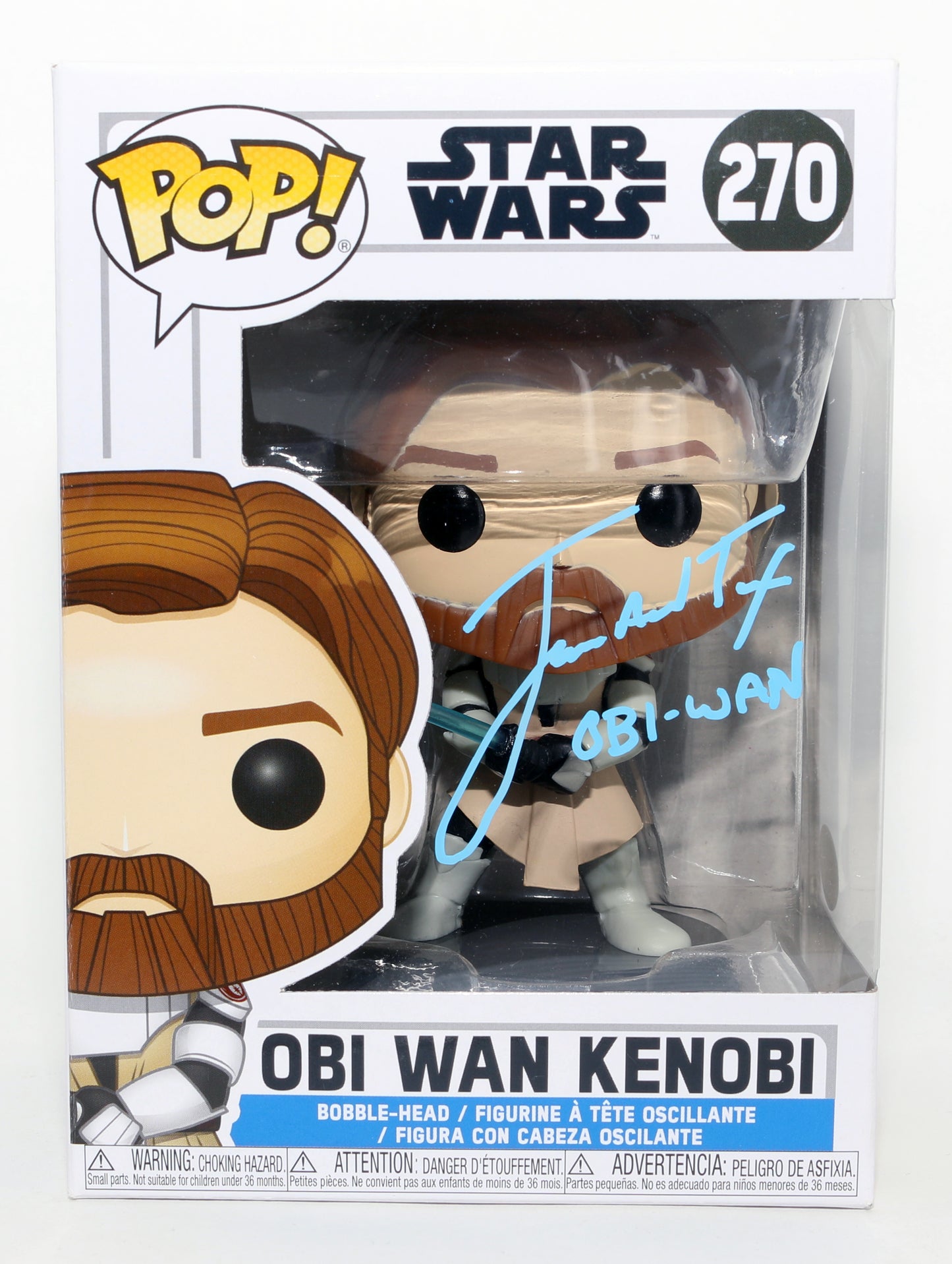 
                  
                    James Arnold Taylor as Obi-Wan Kenobi in Star Wars: The Clone Wars (JSA) Signed Funko POP! #270 with Character Name
                  
                