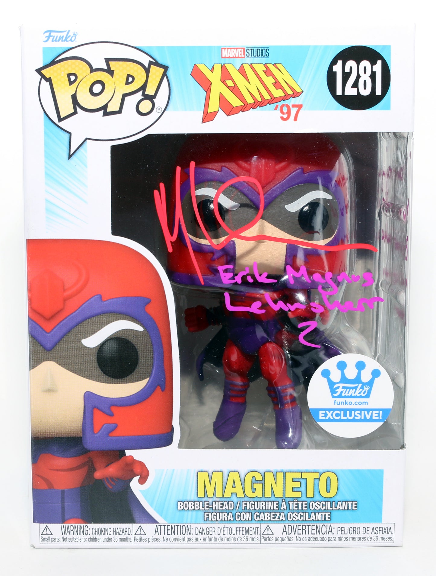
                  
                    Matthew Waterson as Erik Magnus Lehnsherr / Magneto in X-Men '97 Funko Exclusive (JSA) Signed Funko POP! #1281 with Character Name & Quote
                  
                