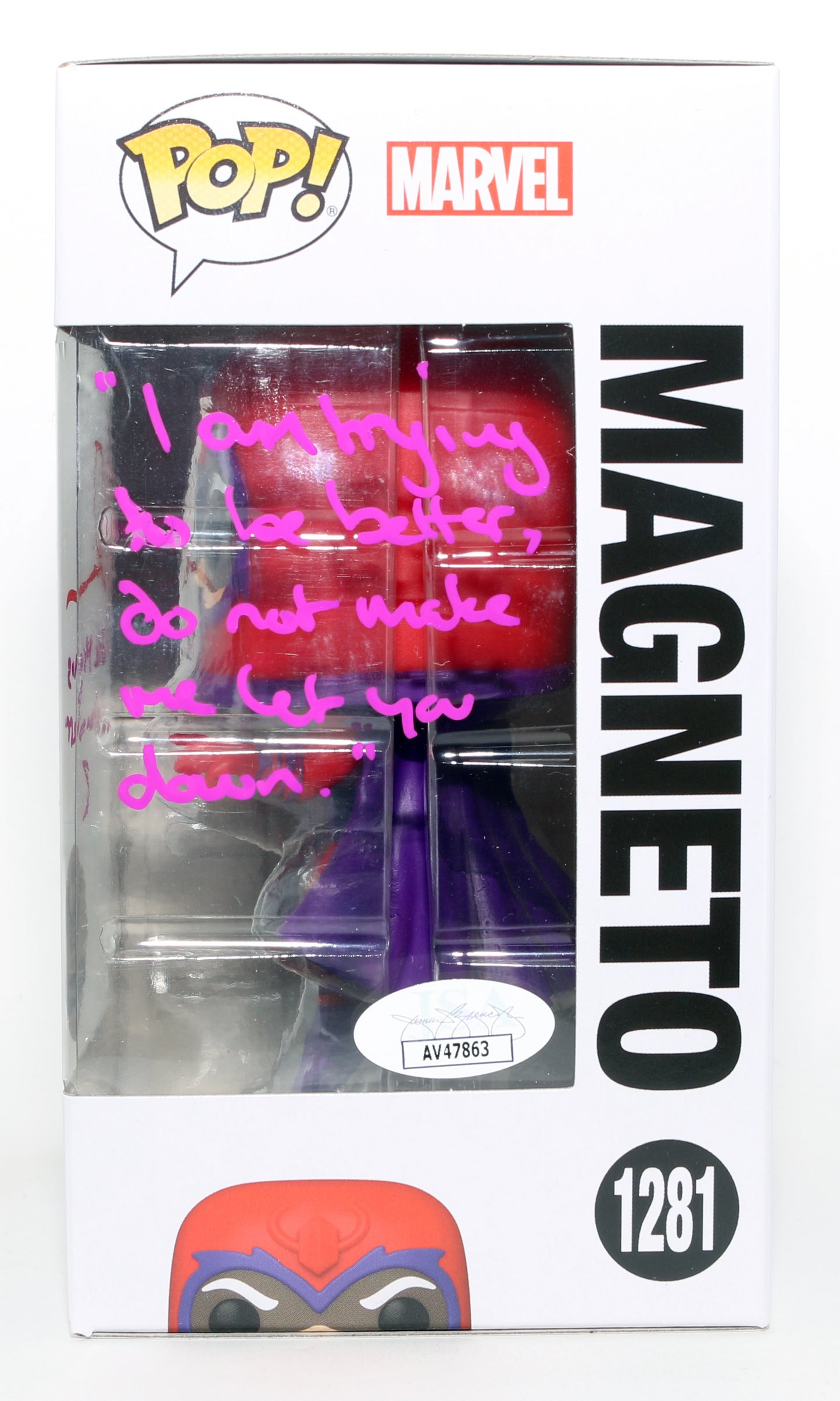 
                  
                    Matthew Waterson as Erik Magnus Lehnsherr / Magneto in X-Men '97 Funko Exclusive (JSA) Signed Funko POP! #1281 with Character Name & Quote
                  
                