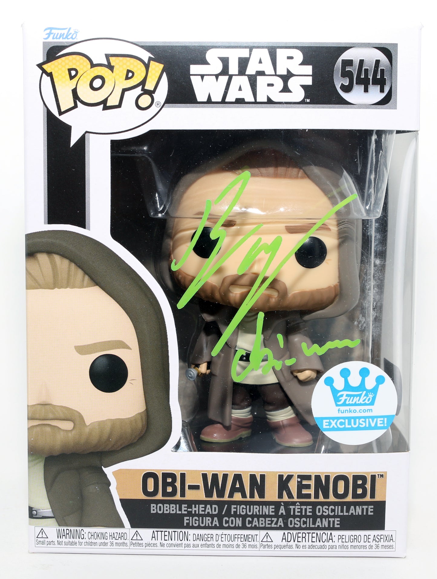 
                  
                    Ewan McGrgor as Obi-Wan Kenobi in Star Wars: Obi-Wan Kenobi Funko Store Exclusive (SWAU) Signed Funko POP! #544 with Character Name
                  
                
