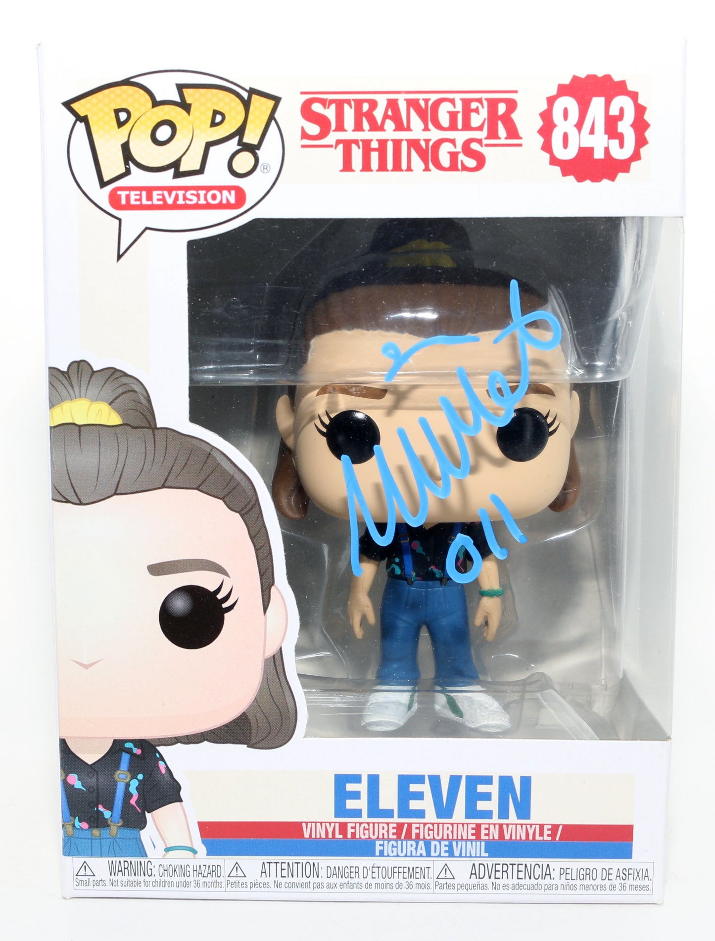 
                  
                    Millie Bobby Brown as Eleven in Stranger Things Signed Funko POP! #843 with Character Name
                  
                