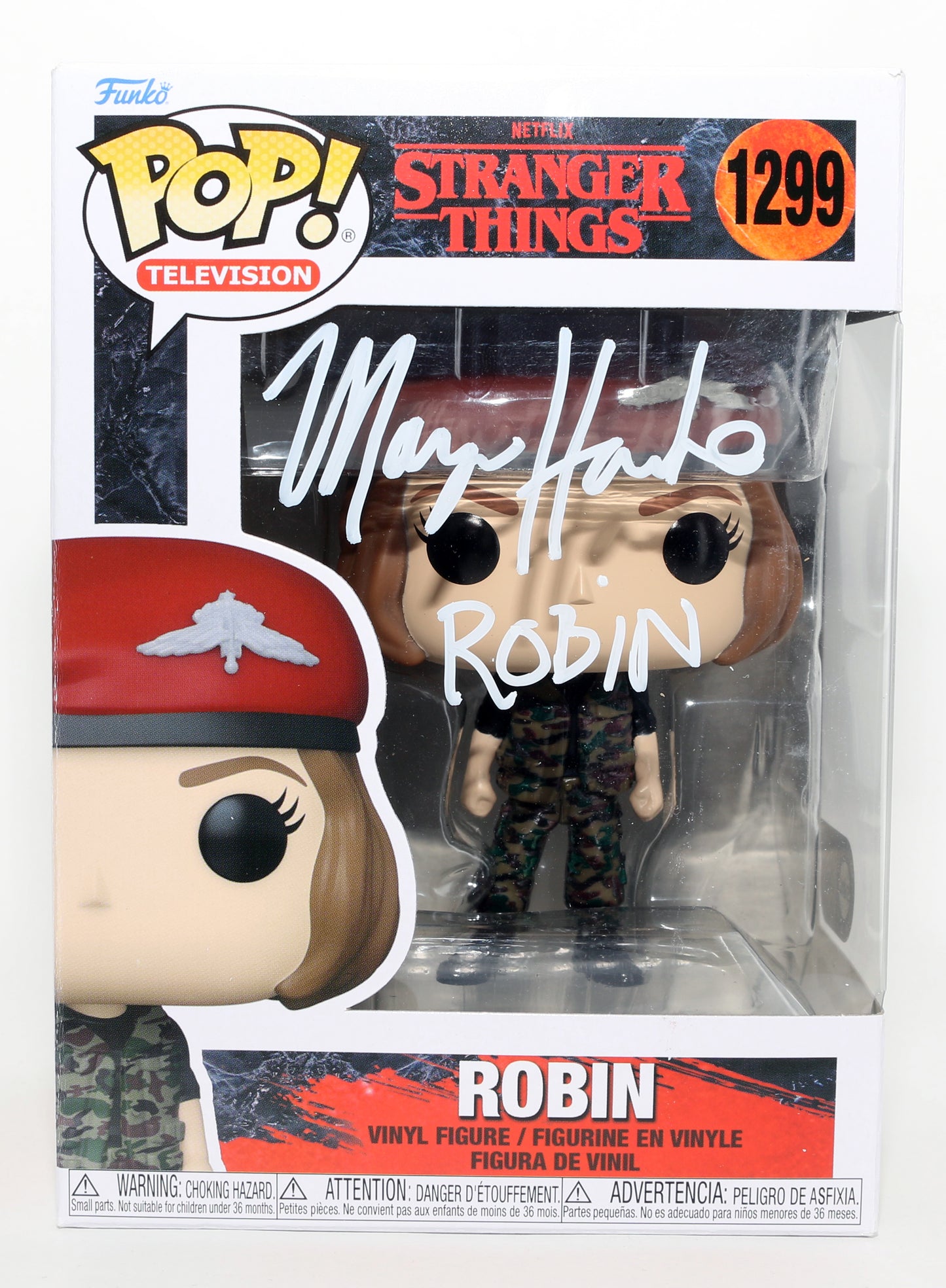 
                  
                    Maya Hawke as Robin in Stranger Things (SWAU) Signed Funko POP! #1299 with Character Name
                  
                