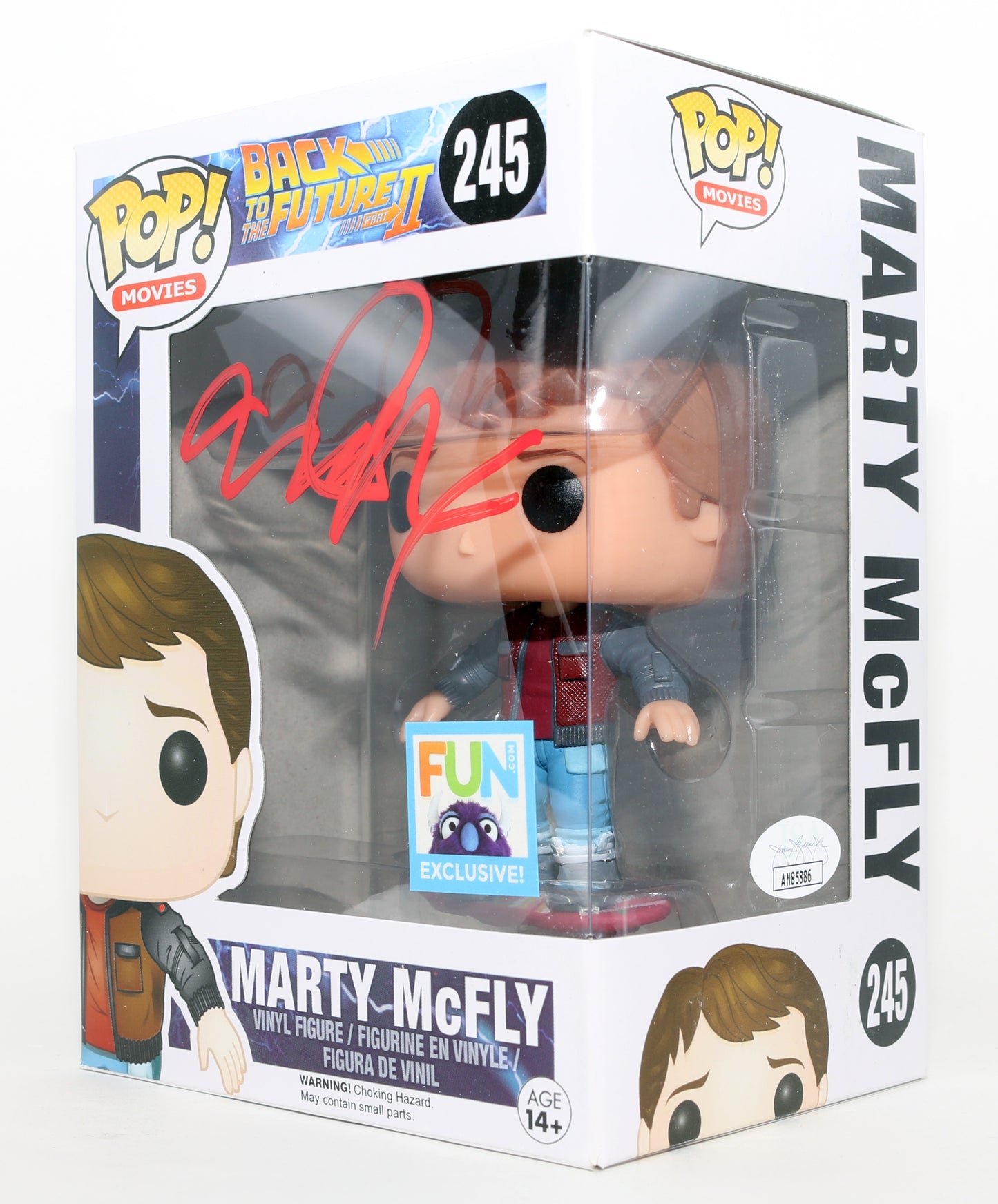 
                  
                    Michael J. Fox as Marty McFly in Back to the Future 2 FUN.com Exclusive (JSA) Signed Funko POP! #245
                  
                