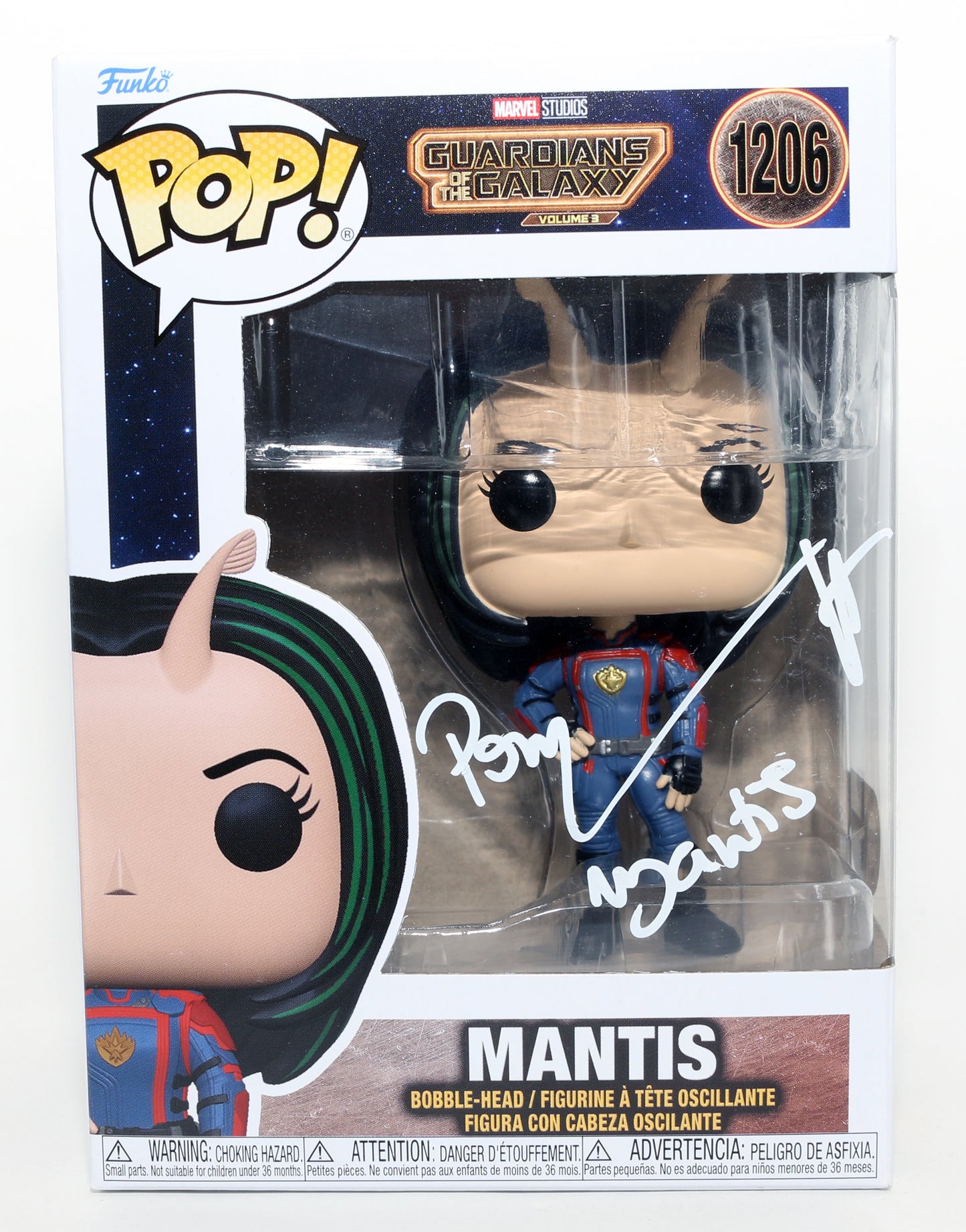 
                  
                    Pom Klementieff as Mantis in Guardians of the Galaxy Vol. 3 (SWAU) Signed Funko POP! #1206 with Character Name
                  
                