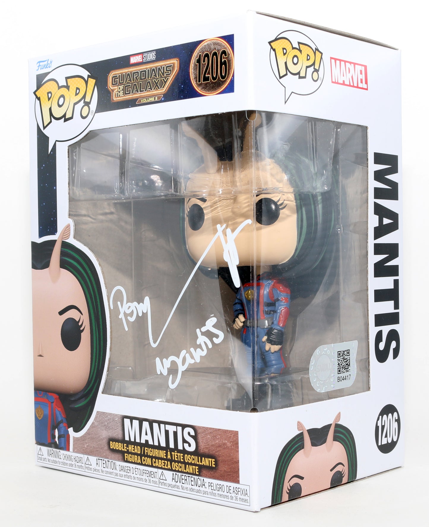
                  
                    Pom Klementieff as Mantis in Guardians of the Galaxy Vol. 3 (SWAU) Signed Funko POP! #1206 with Character Name
                  
                