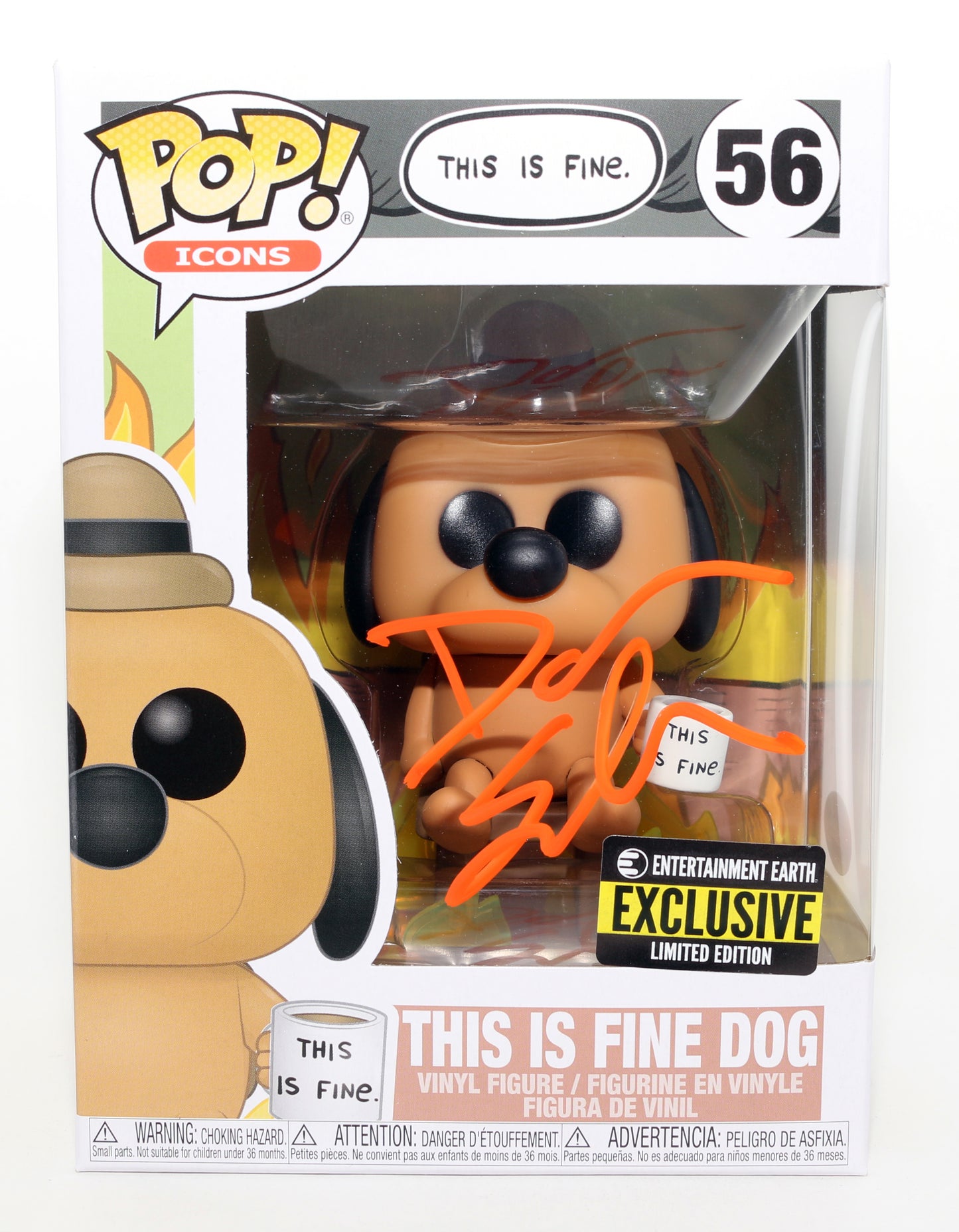 
                  
                    Dana Snyder as This Is Fine Dog in This Is Fine Entertainment Earth Exclusive (JSA) Signed Funko POP! #56
                  
                