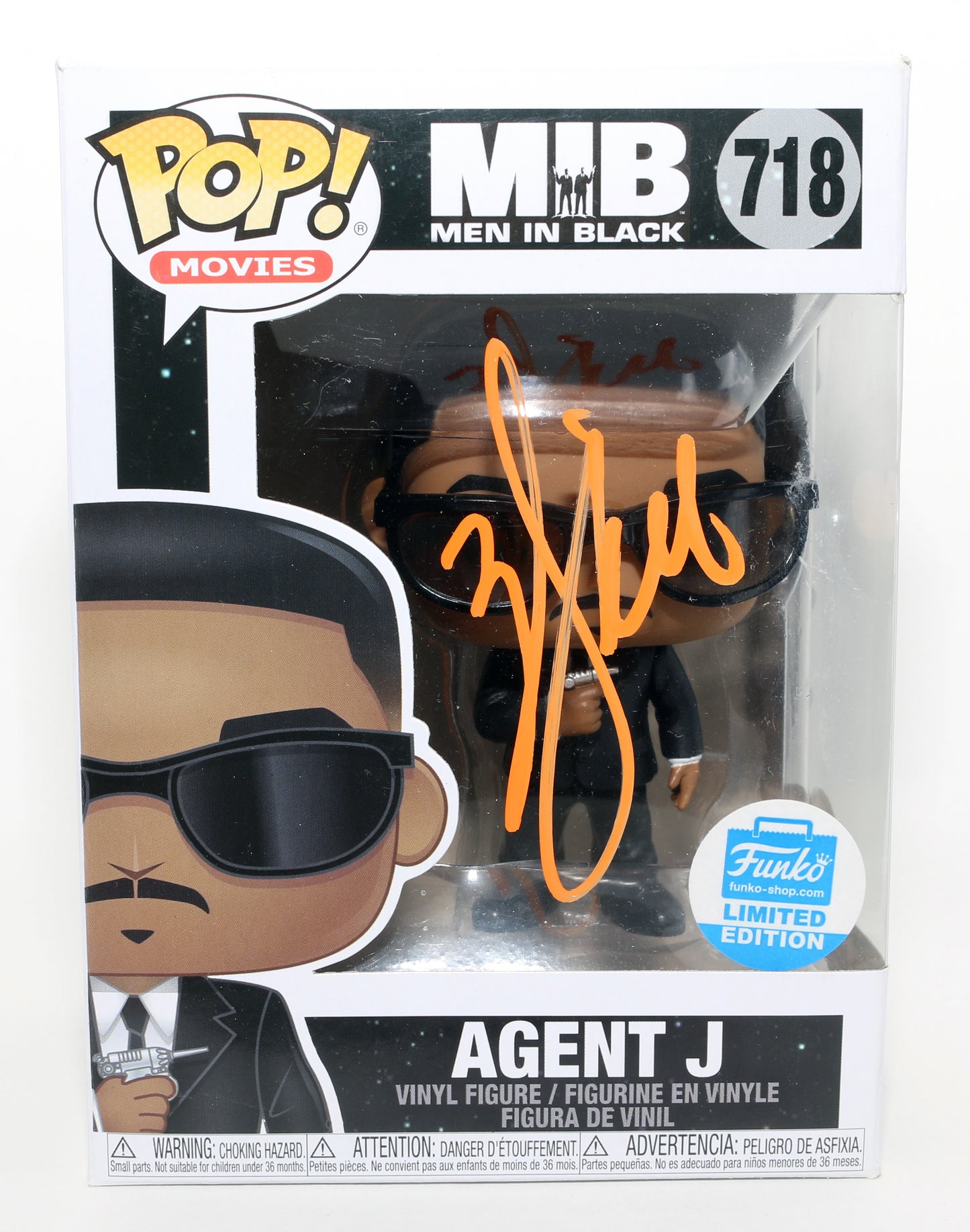
                  
                    Will Smith as Agent J in Men in Black Funko Store Exclusive (JSA) Signed Funko POP! #718
                  
                