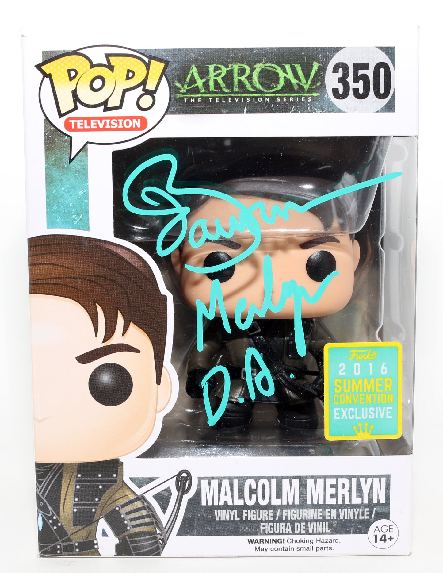 
                  
                    John Barrowman as Malcolm Merlyn in Arrowverse 2016 Summer Convention Exclusive Signed Funko POP! #350 with Character Name
                  
                