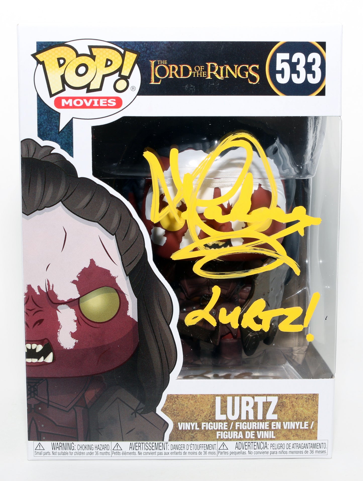 
                  
                    Lawrence Makoare as Lurtz in The Lord of the Rings: Fellowship of the Ring Signed Funko POP! #533 with Character Name
                  
                