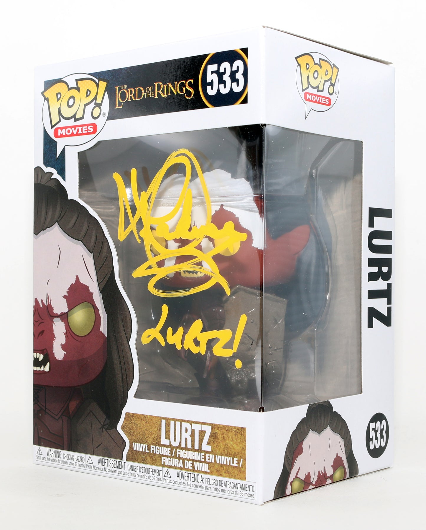 
                  
                    Lawrence Makoare as Lurtz in The Lord of the Rings: Fellowship of the Ring Signed Funko POP! #533 with Character Name
                  
                