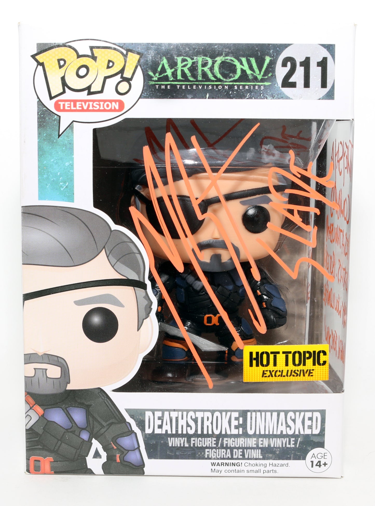 
                  
                    Manu Bennett as Deathstroke / Blade in Arrowverse Hot Topic Exclusive Signed Funko POP! #350 with Character Name & Quote
                  
                